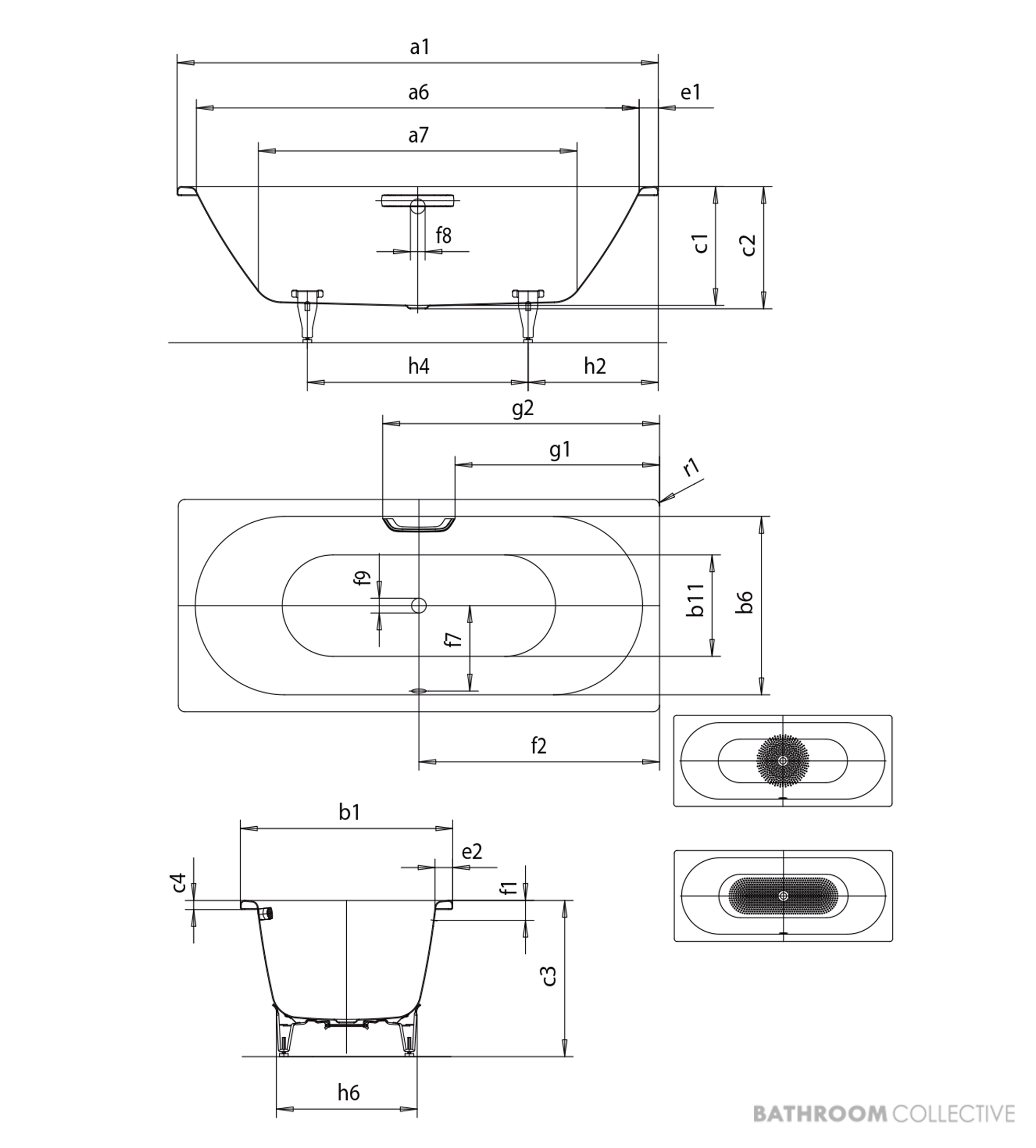 Kaldewei Classic Duo Island Bath 1700 x 700 x 430mm