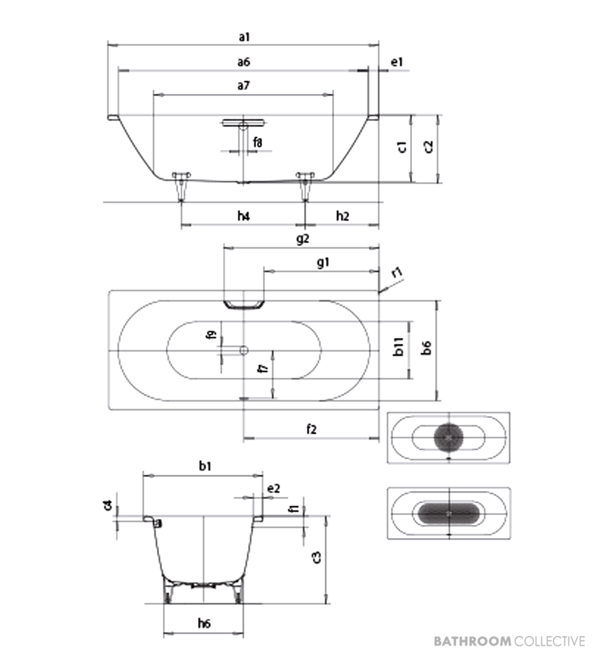 Kaldewei Classic Duo Oval Island Bath 1600 x 700 x 430mm