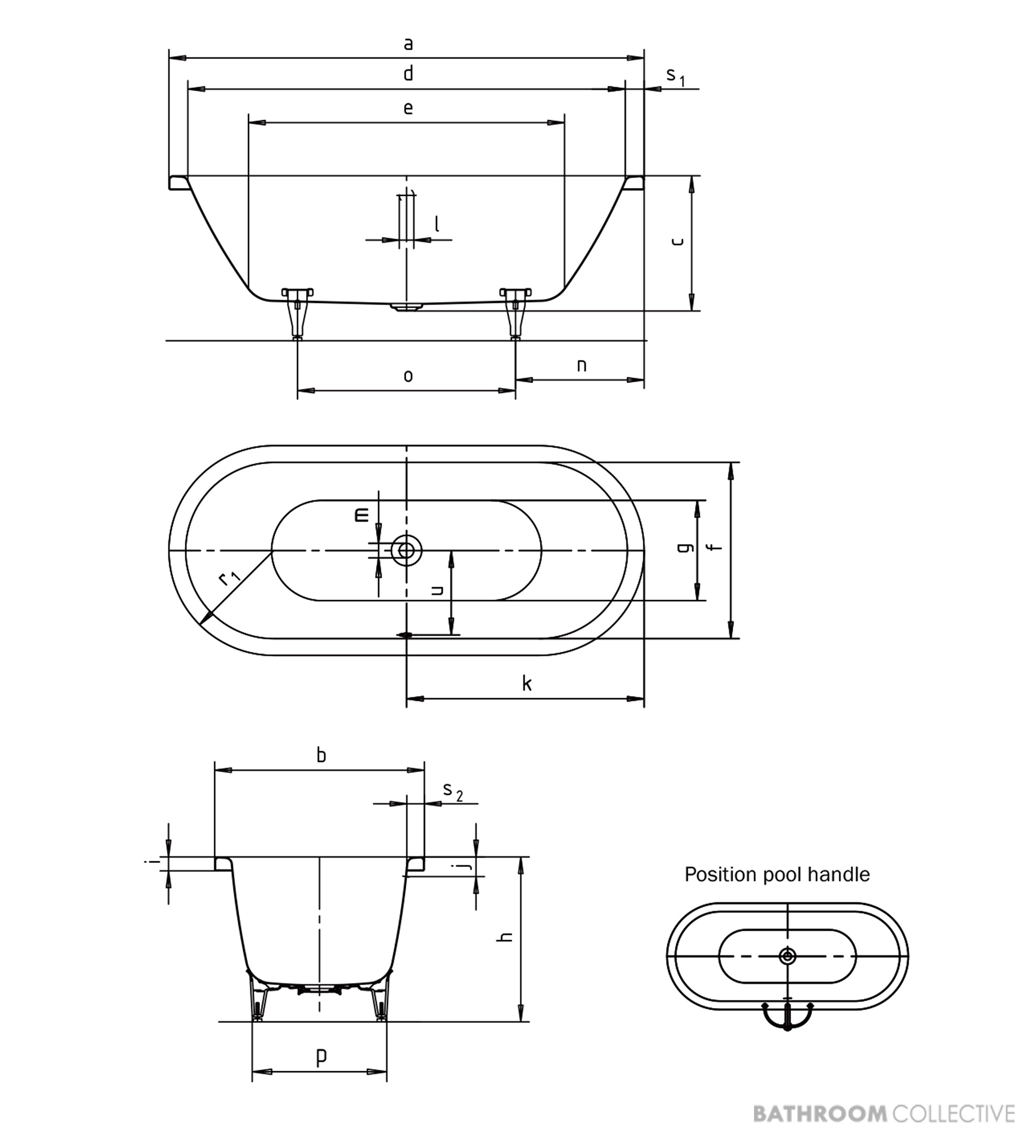 Kaldewei Centro Duo Oval Island Bath 1700 x 750 x 470mm