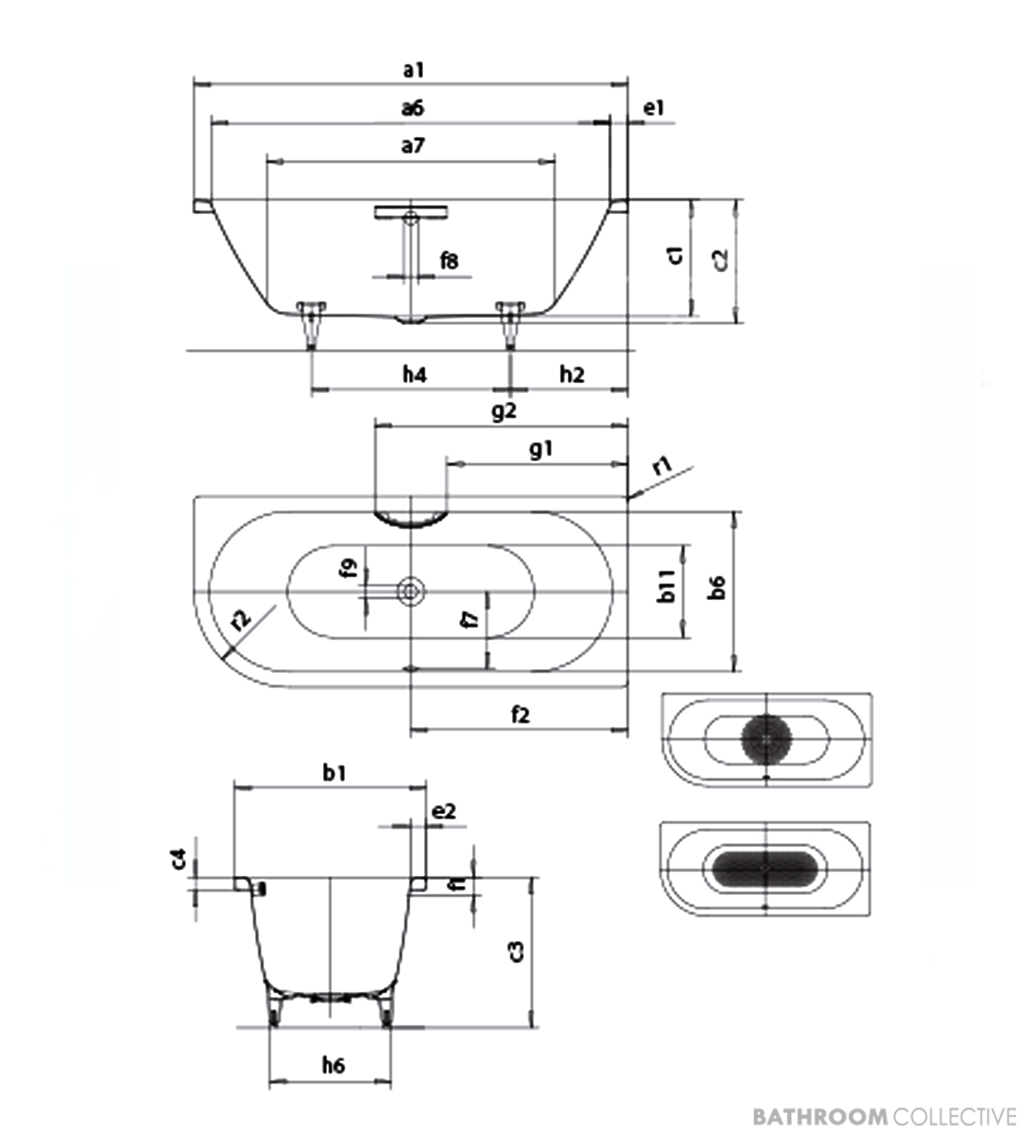 Kaldewei Centro Duo 1 Island Bath Left 1700 x 750 x 470mm