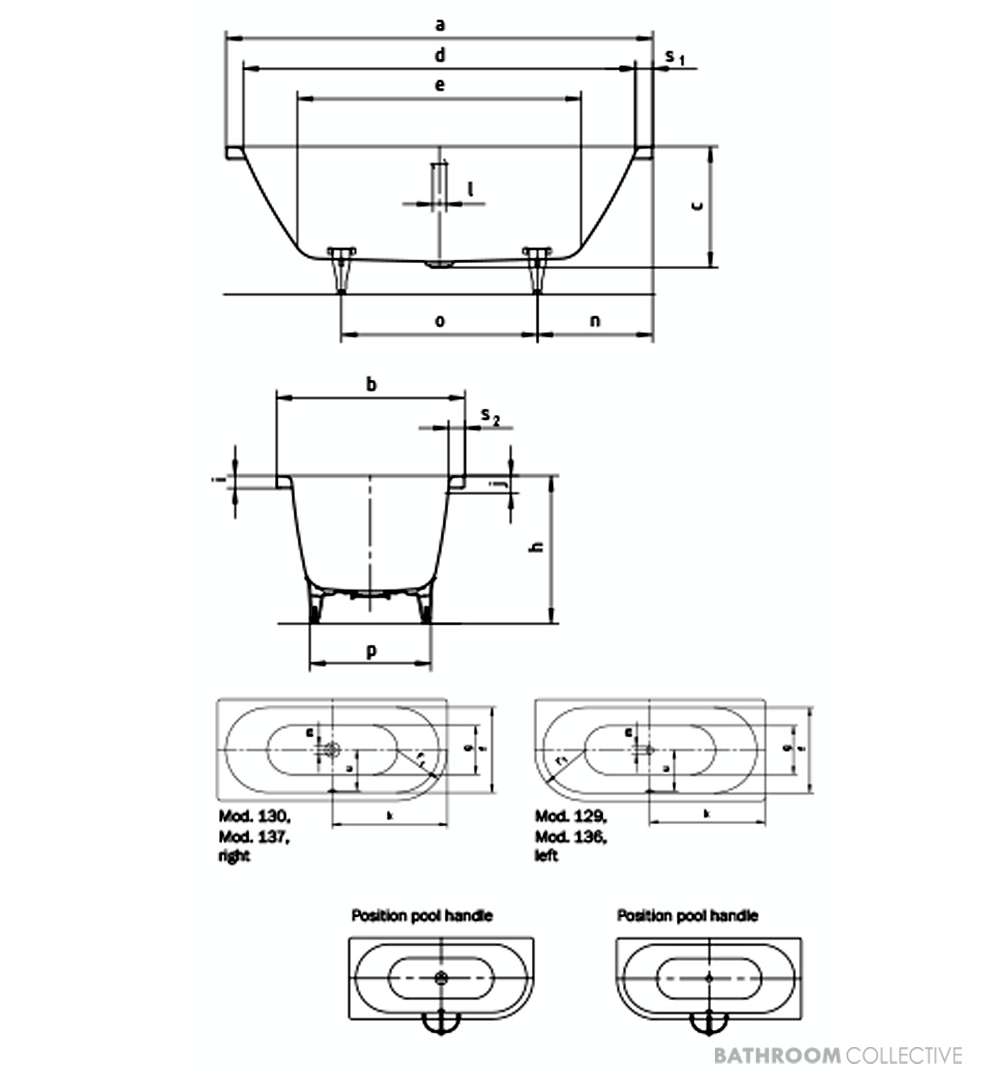Kaldewei Centro Duo 1 Island Bath Right 1700 x 750 x 470mm
