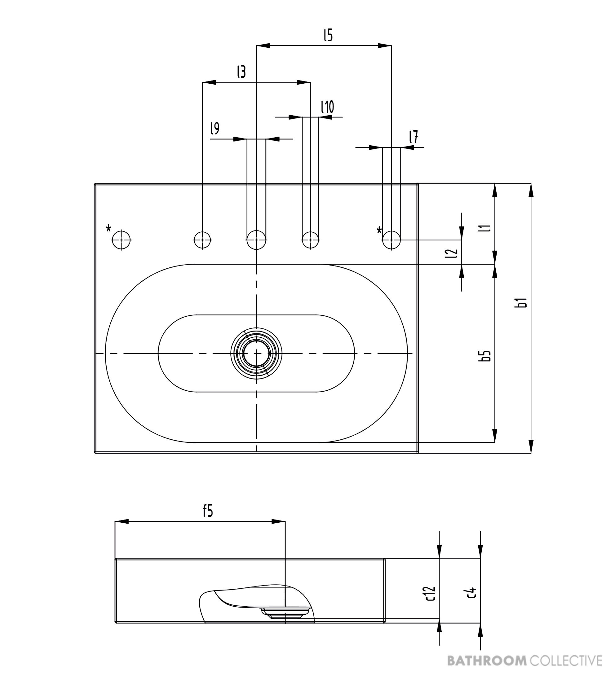 Kaldewei Centro Countertop Washbasin 600 x 500 x 120mm 1TH Including Freeflow Waste