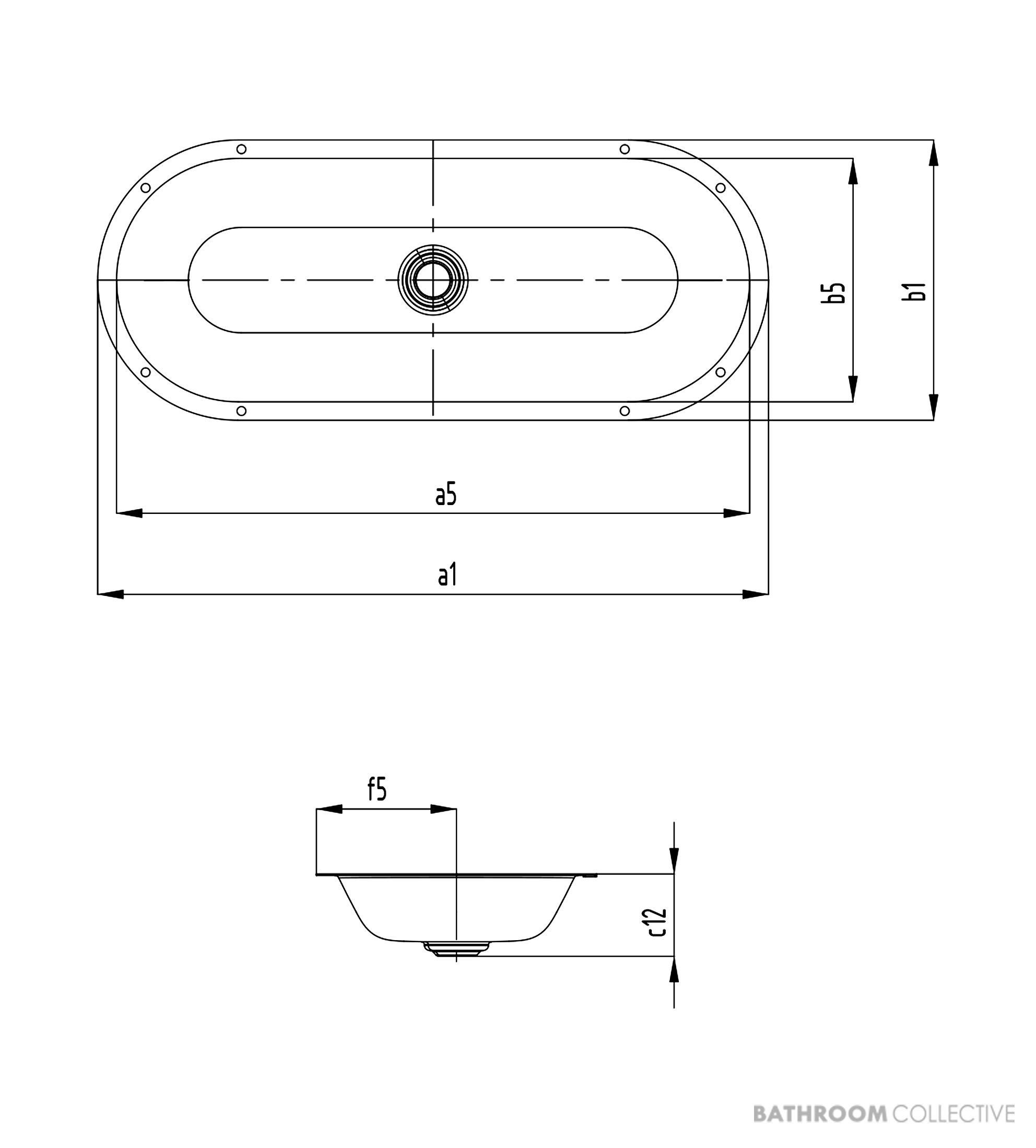 Kaldewei Centro Undercounter Washbasin 910 x 380mm, Freeflow Waste