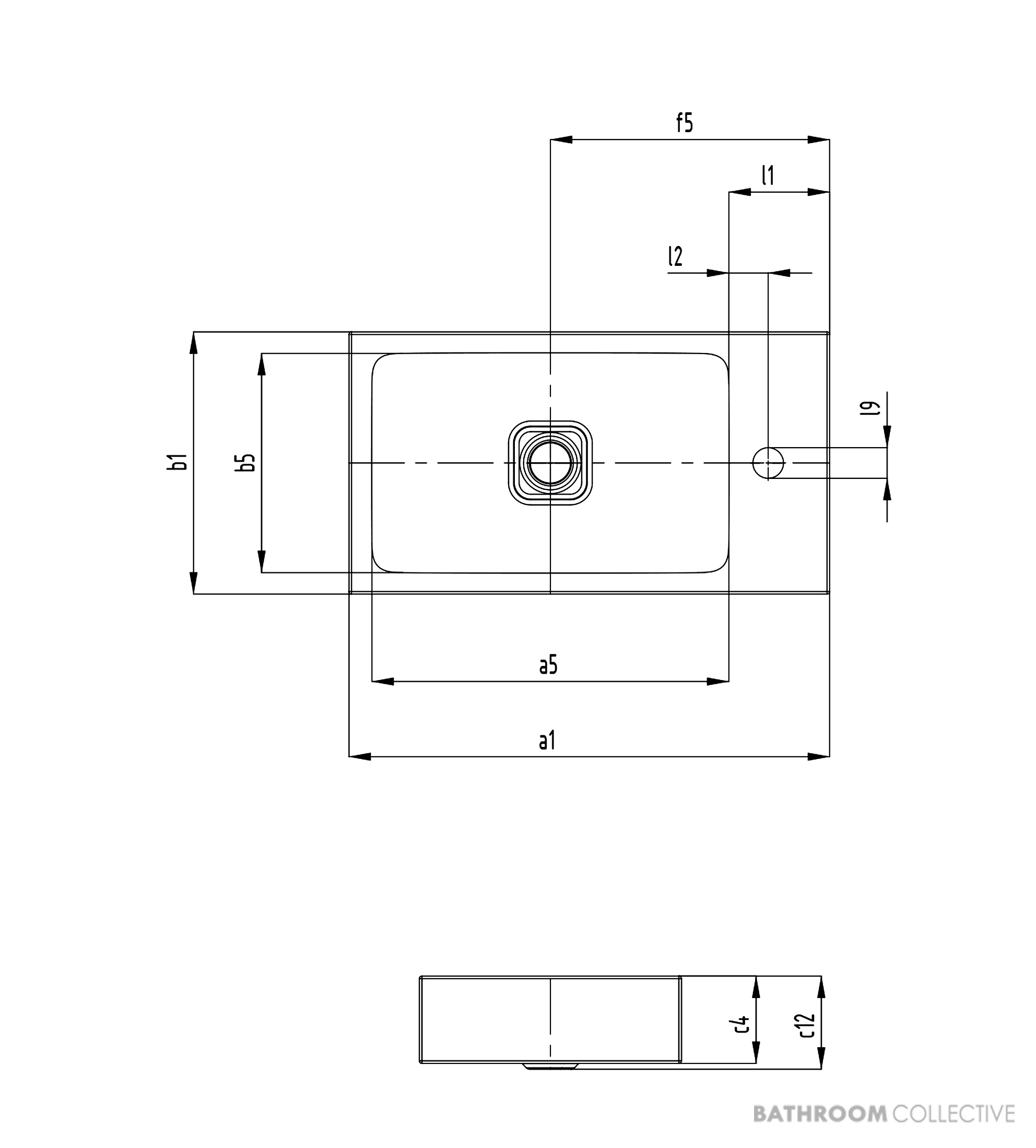 Kaldewei Cono Countertop Handbasin 1TH 550 x 300 x 100mm, Freeflow Waste
