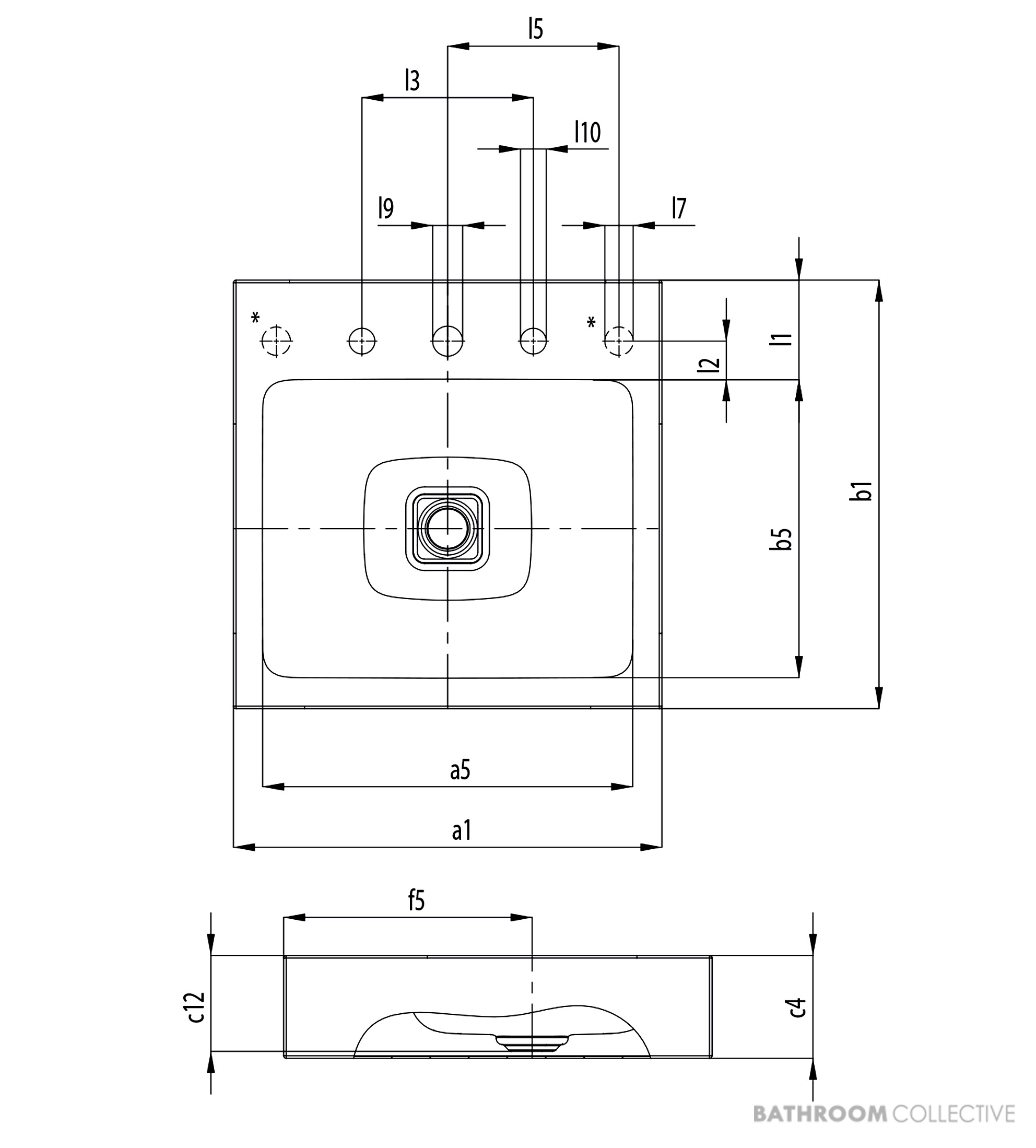 Kaldewei Cono Countertop Washbasin 1TH 600 x 500 x 120mm, Freeflow Waste