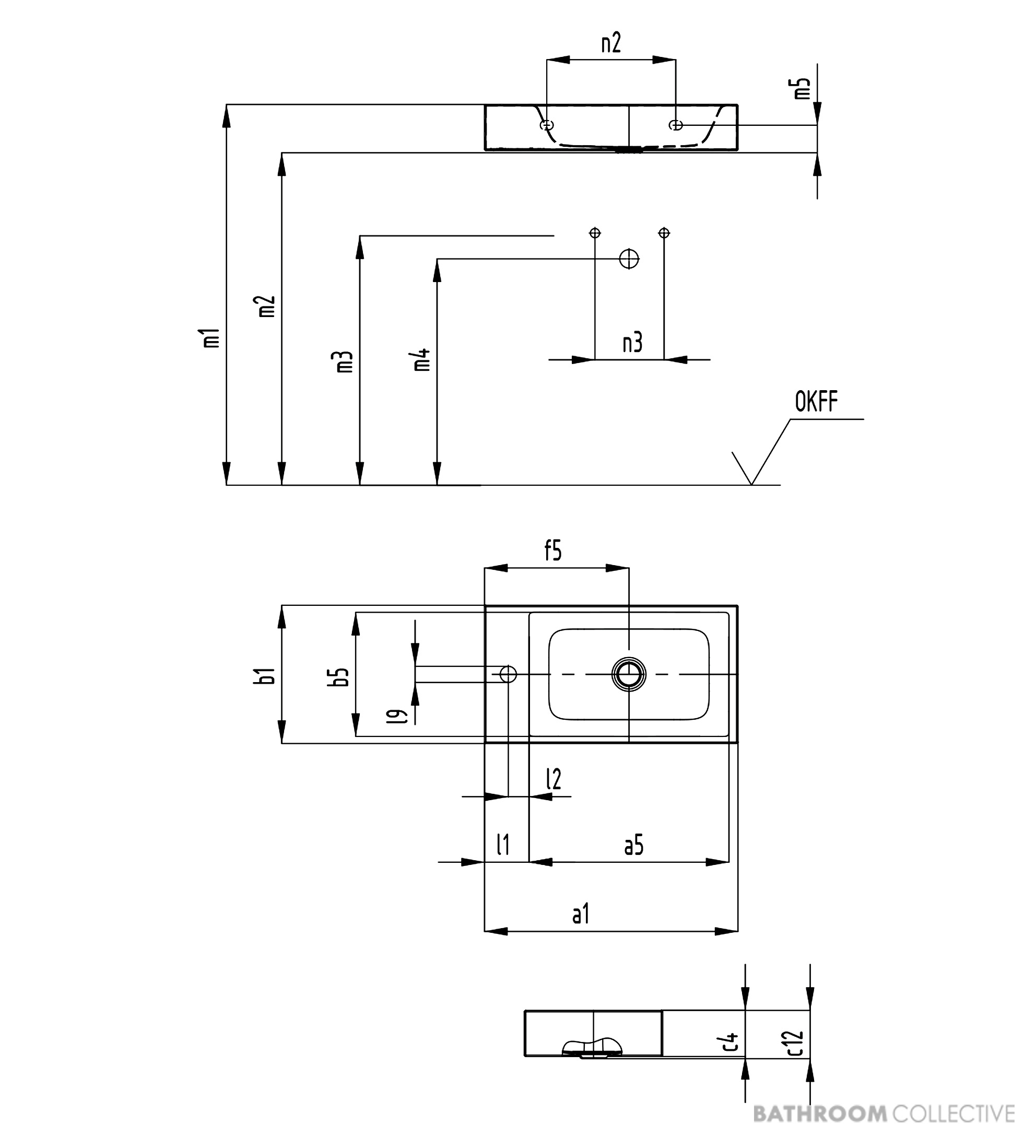 Kaldewei Puro Wall Hung Washbasin 550 x 300 x 100mm