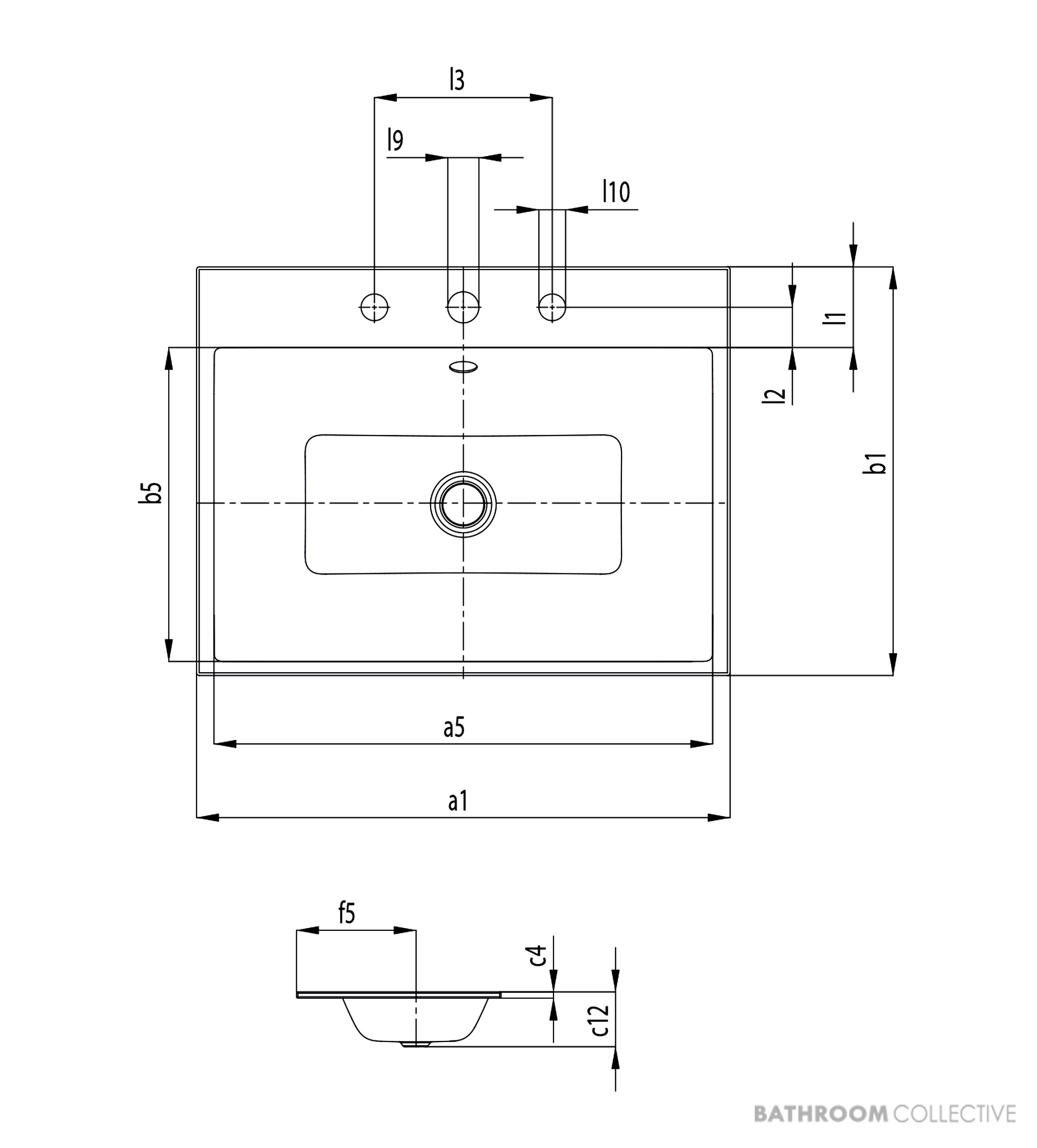 Kaldewei Puro Built In Double Washbasin 2TH 1200 x 460 x 14mm