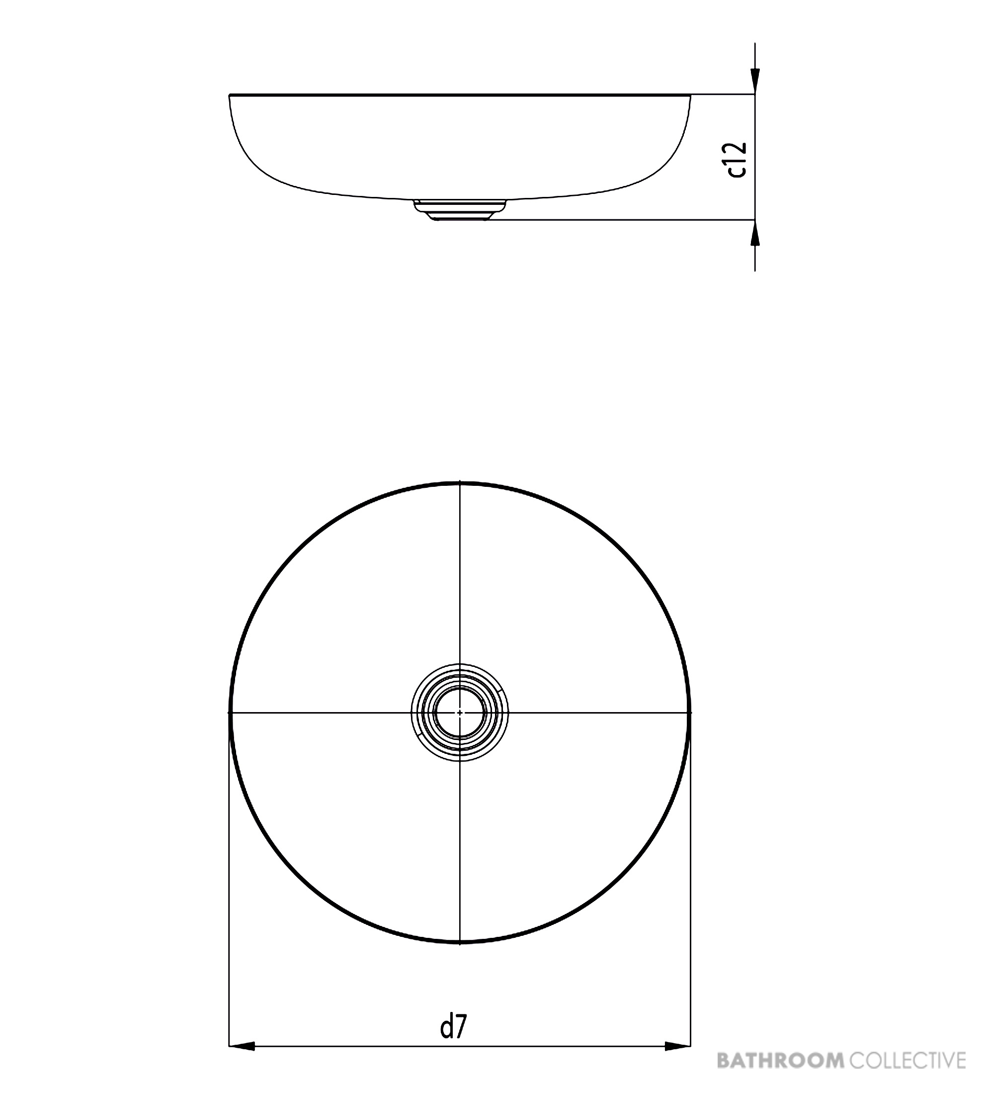 Kaldewei Miena Washbowl 450mm Diameter, Easyclean, Freeflow Waste