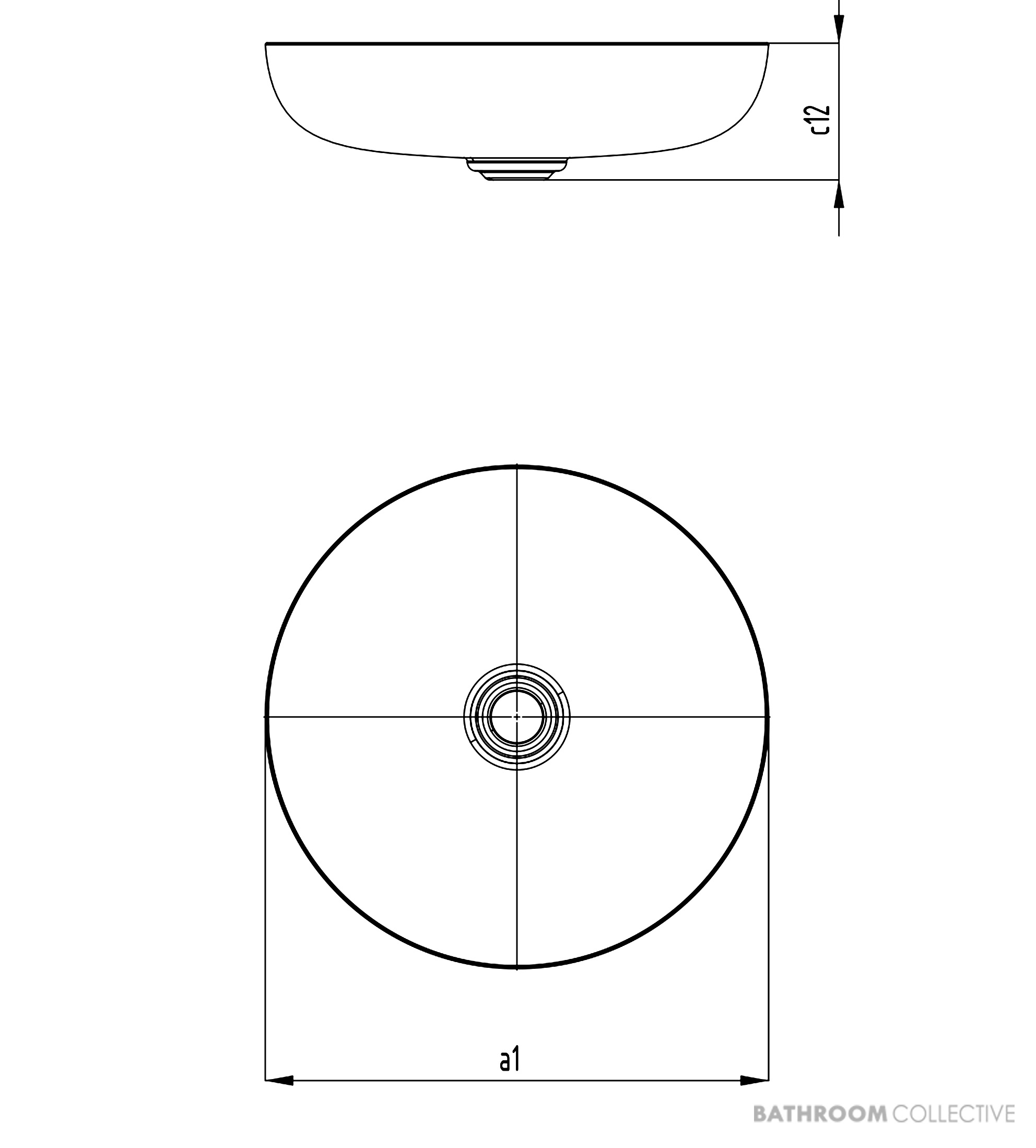 Kaldewei Miena Washbowl 380mm Diameter, Easyclean, Freeflow Waste