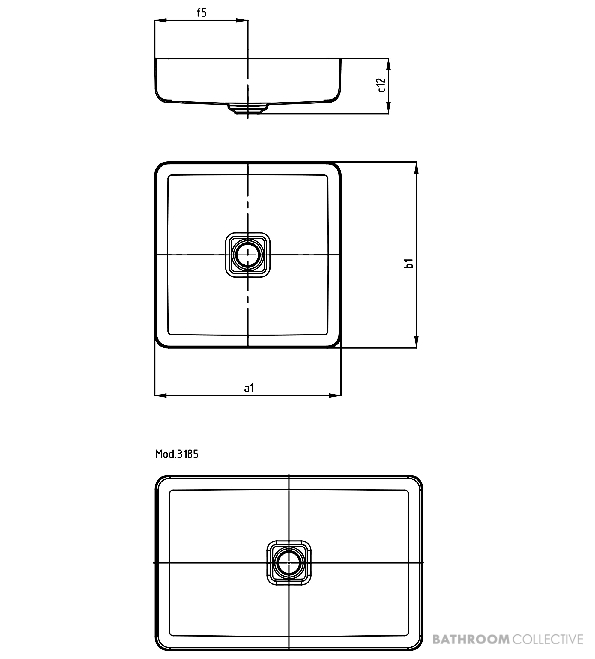 Kaldewei Miena Washbowl 400 x 400mm, Easyclean, Freeflow Waste