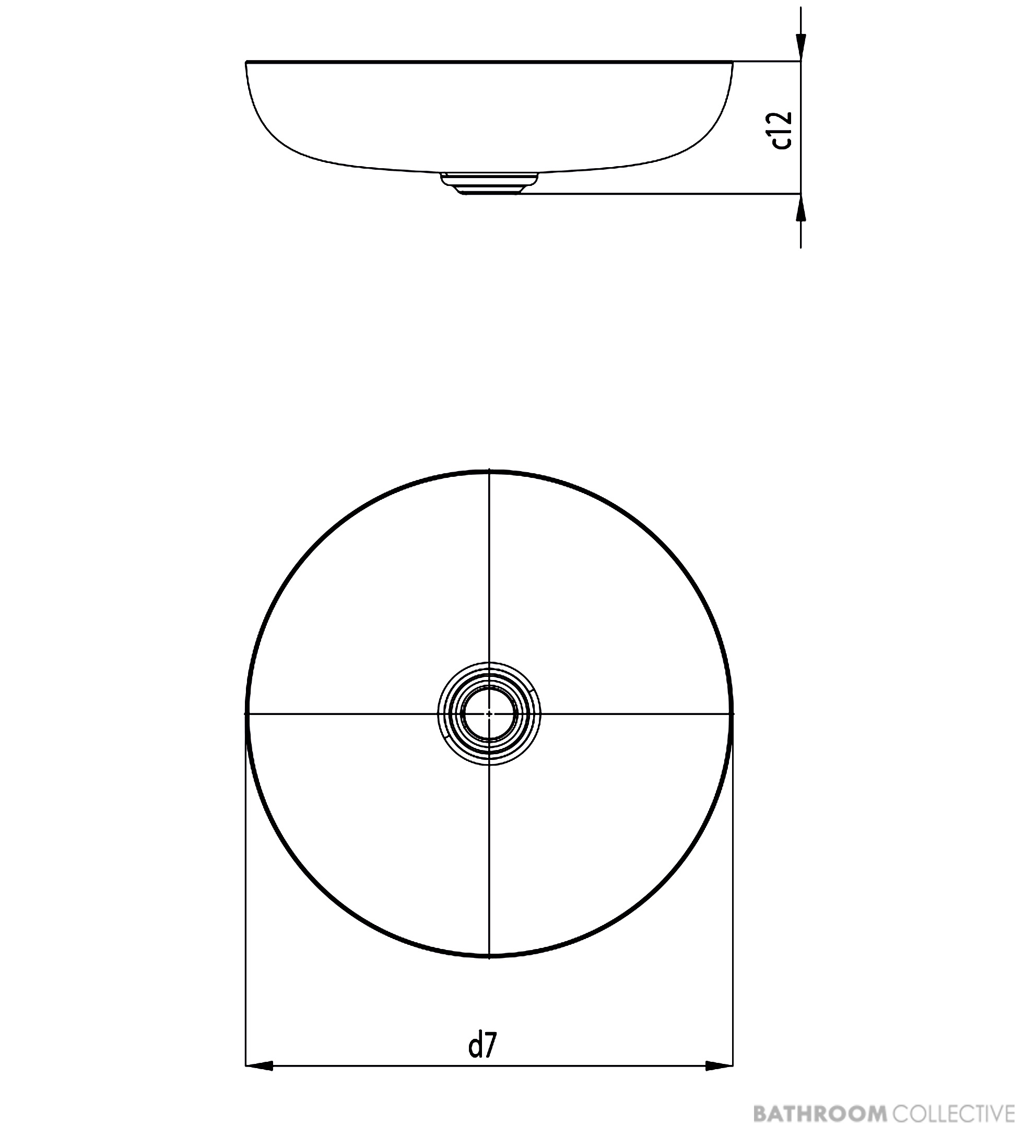 Kaldewei Miena Washbowl 310mm Diameter, Easyclean, Freeflow Waste