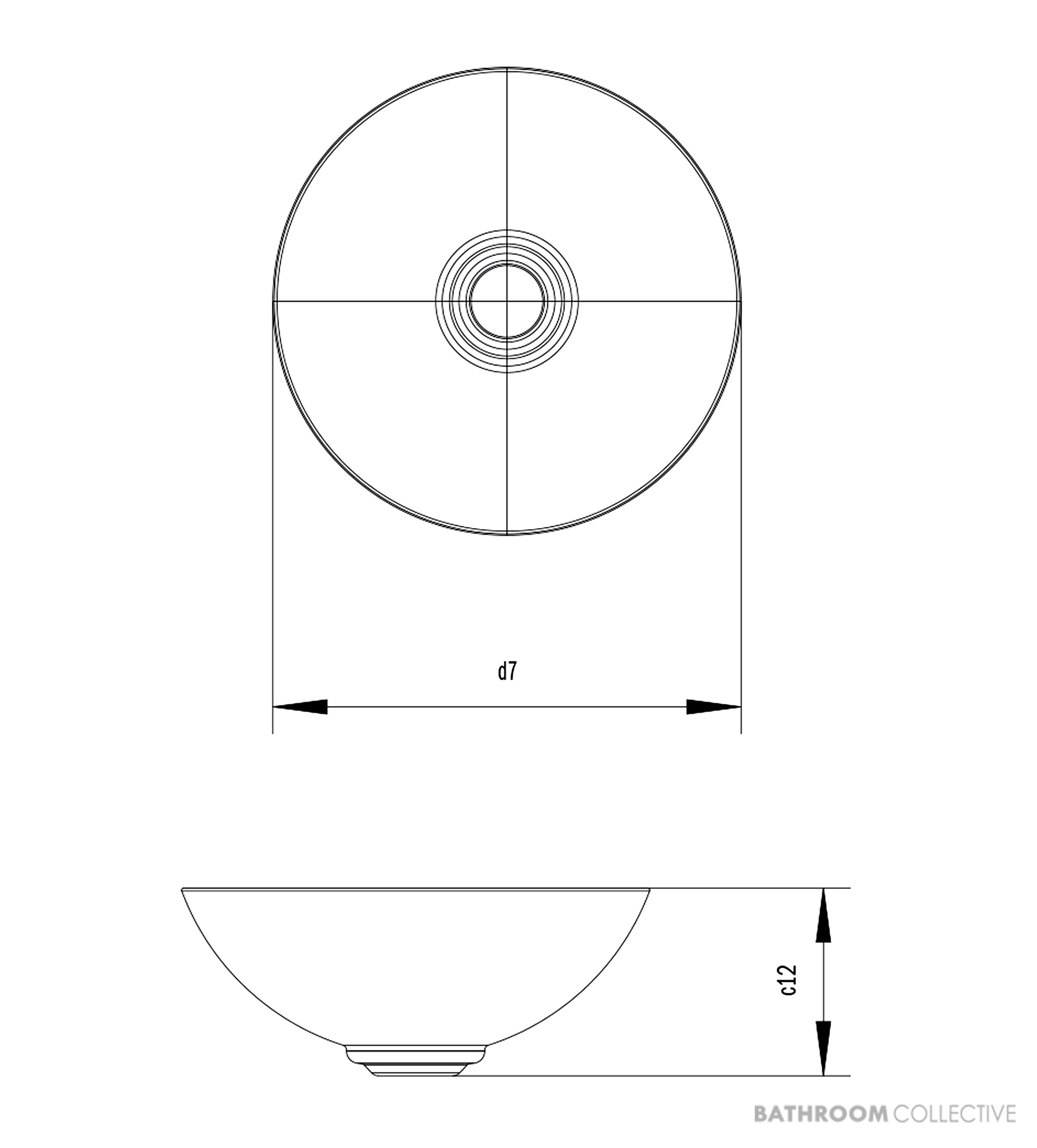 Kaldewei Avellino Washbowl 360mm Diameter, Easyclean, Freeflow Waste