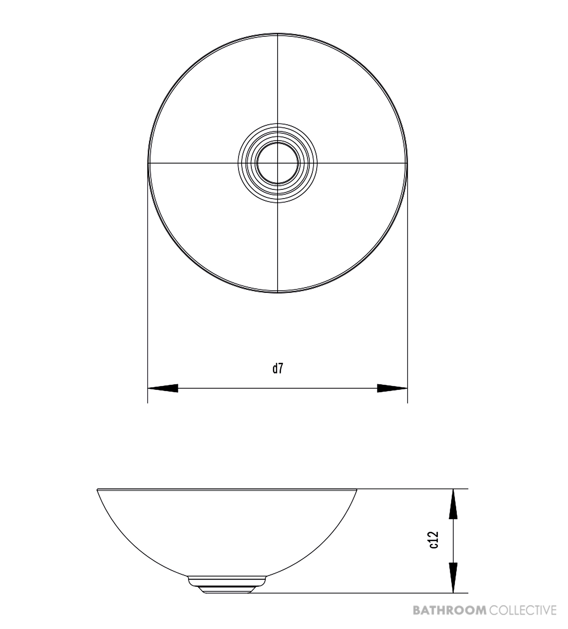 Kaldewei Avellino Washbowl 450mm Diameter, Easyclean, Freeflow Waste