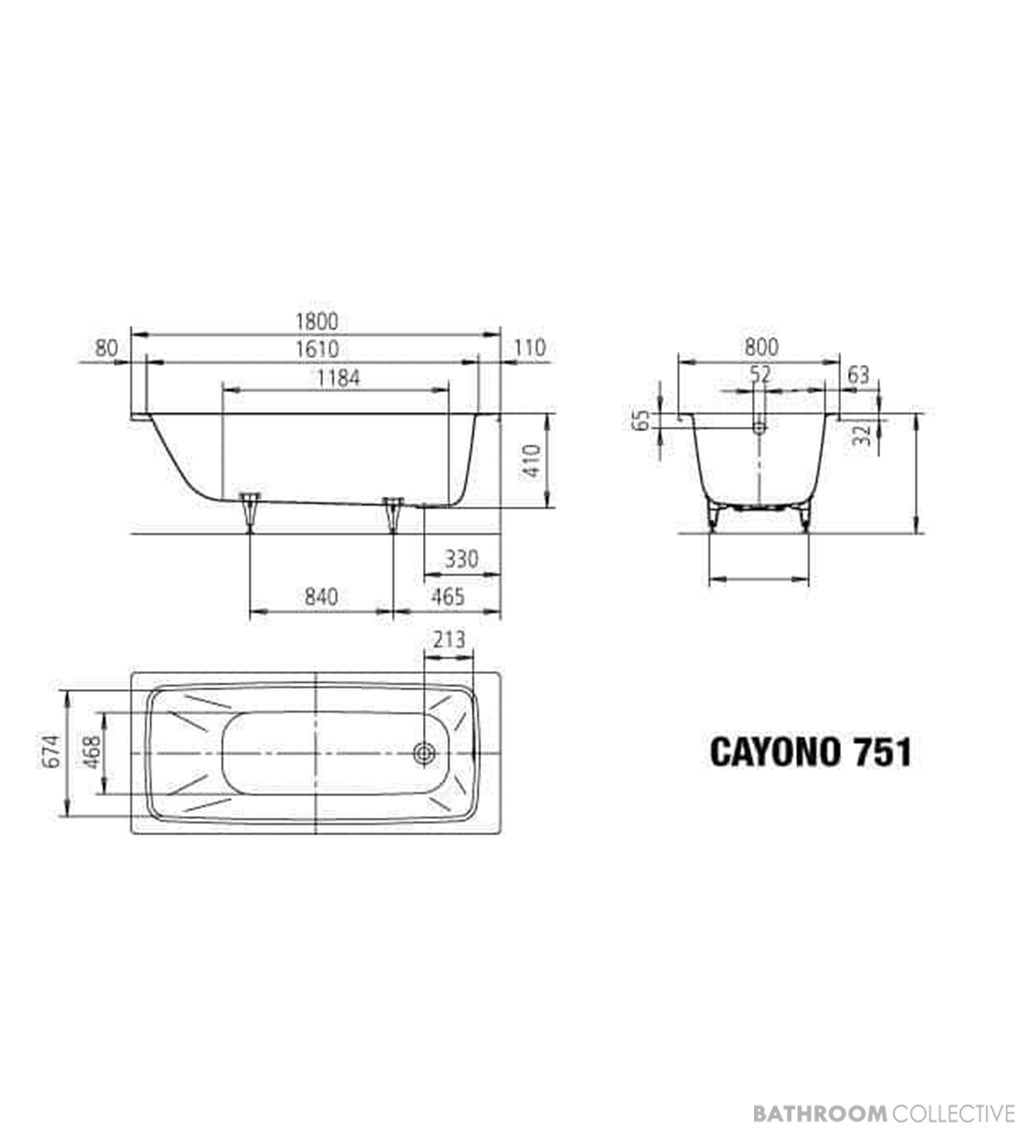 Kaldewei Cayono Island Bath 1800 x 800 x 400mm