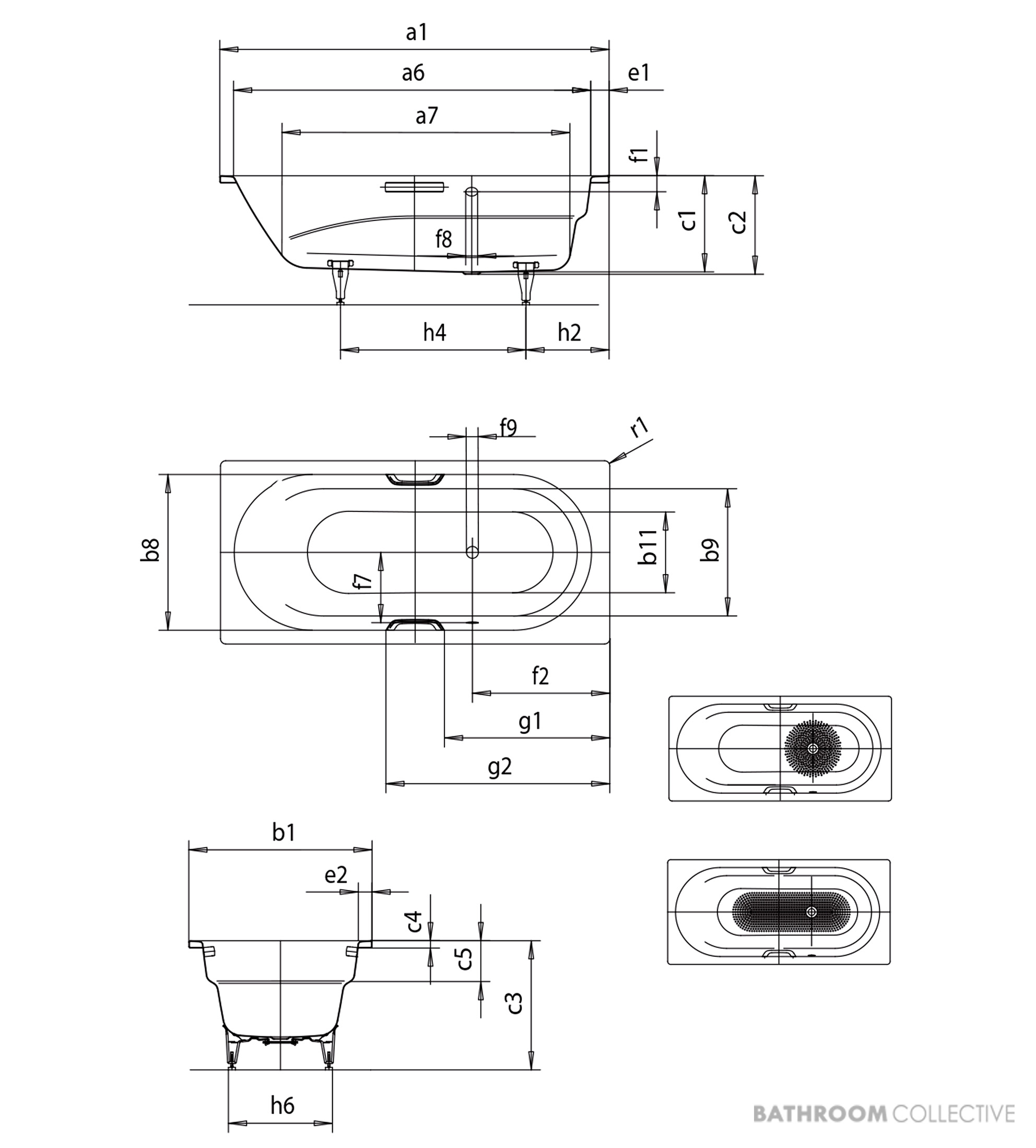 Kaldewei Vaio Island Bath 1700 x 800 x 430mm