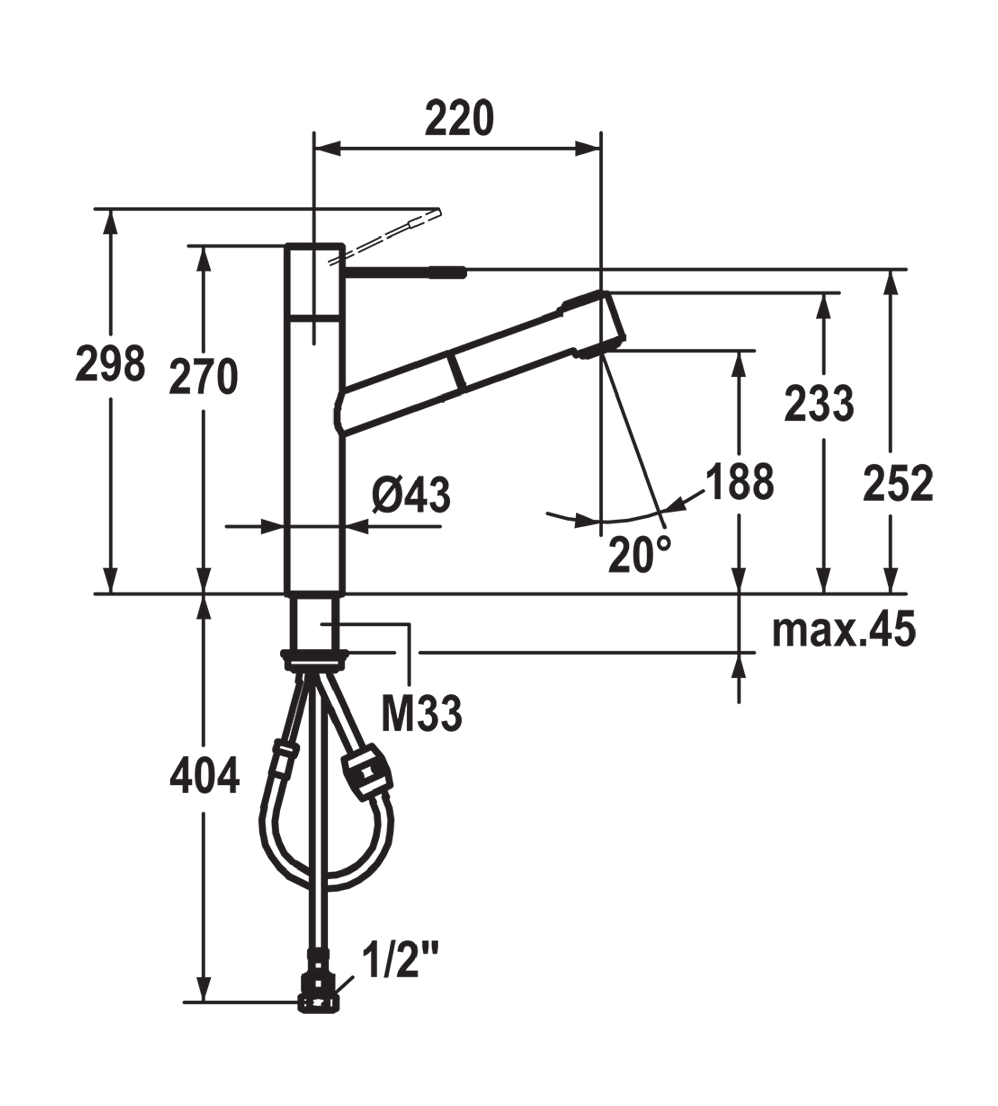 KWC Ono Pull-Out Spray Sink Mixer - Stainless Steel