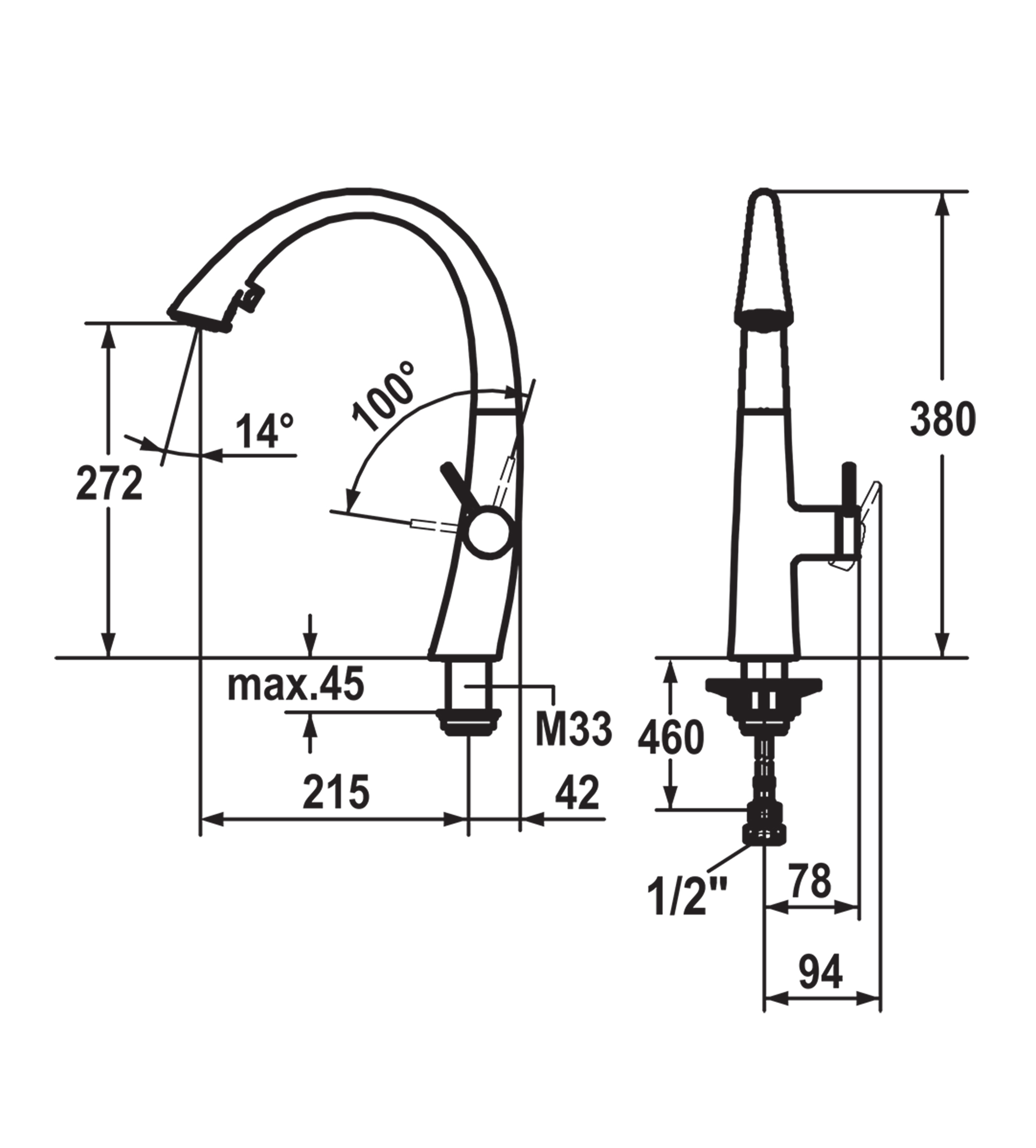 KWC Zoe Pull-Out Spray Sink Mixer - Chrome
