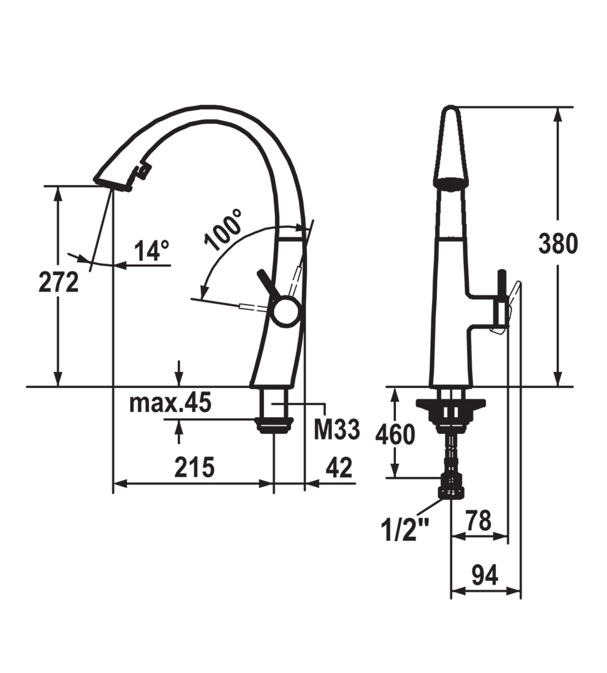 KWC Zoe Pull-Out Spray Sink Mixer with Light - Chrome