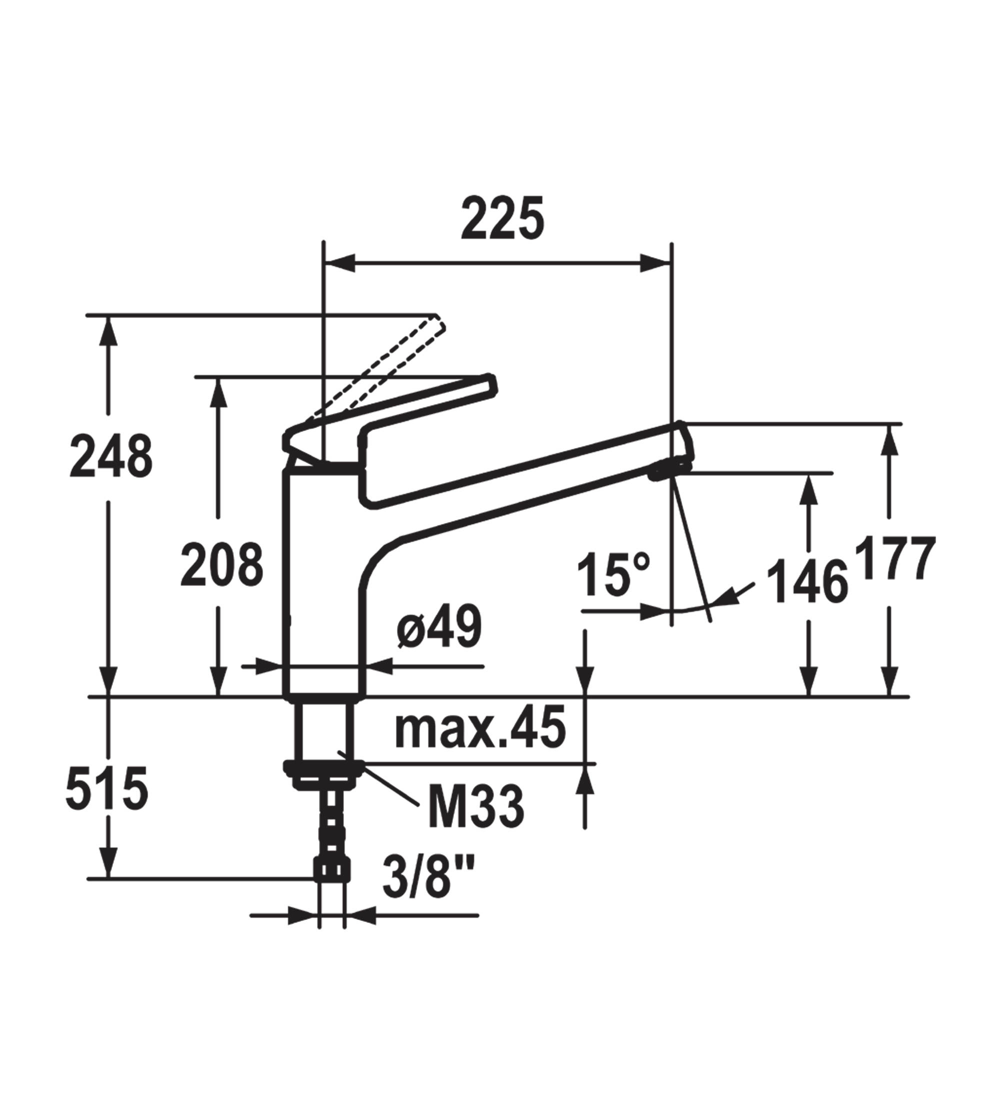 KWC Luna-E Swivel Sink Mixer - Chrome