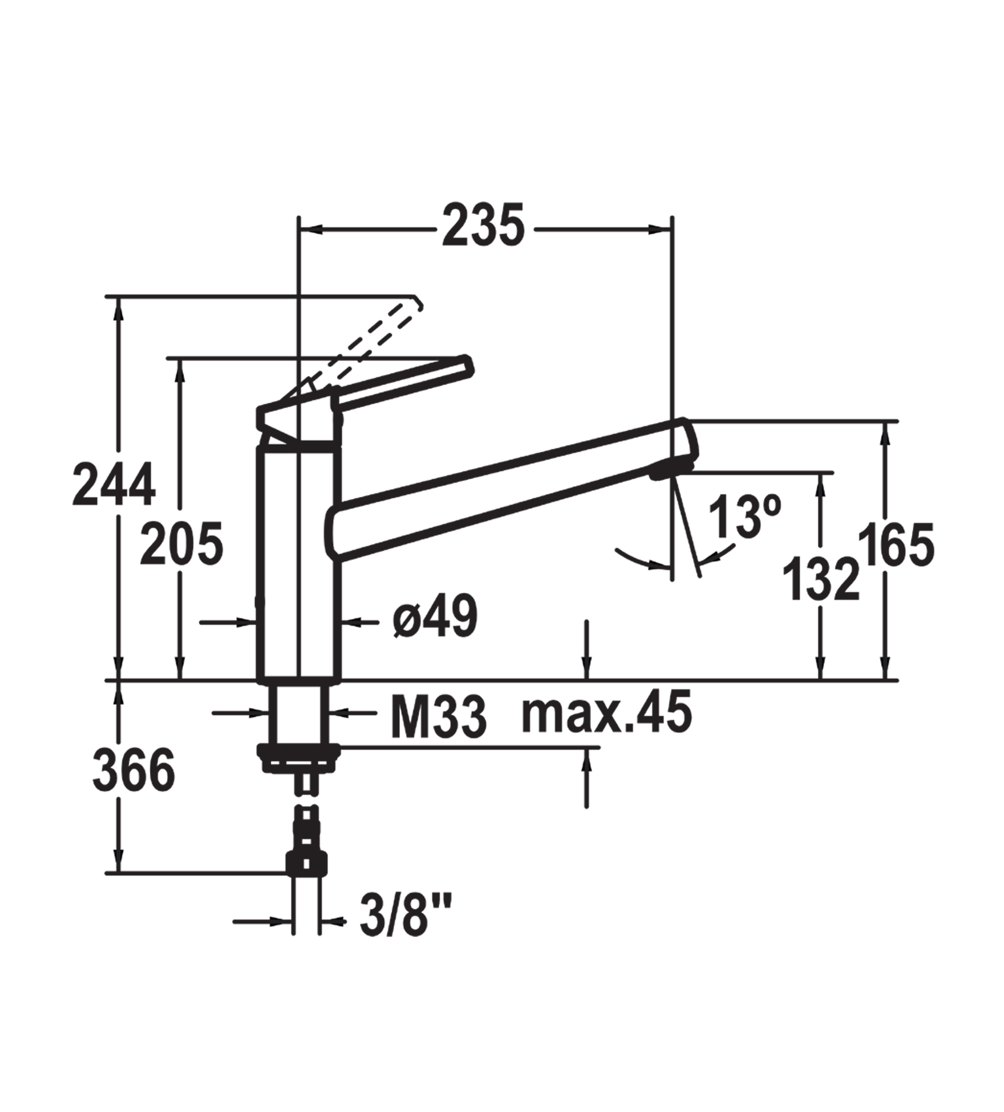 KWC Luna-E Swivel Sink Mixer - Stainless Steel