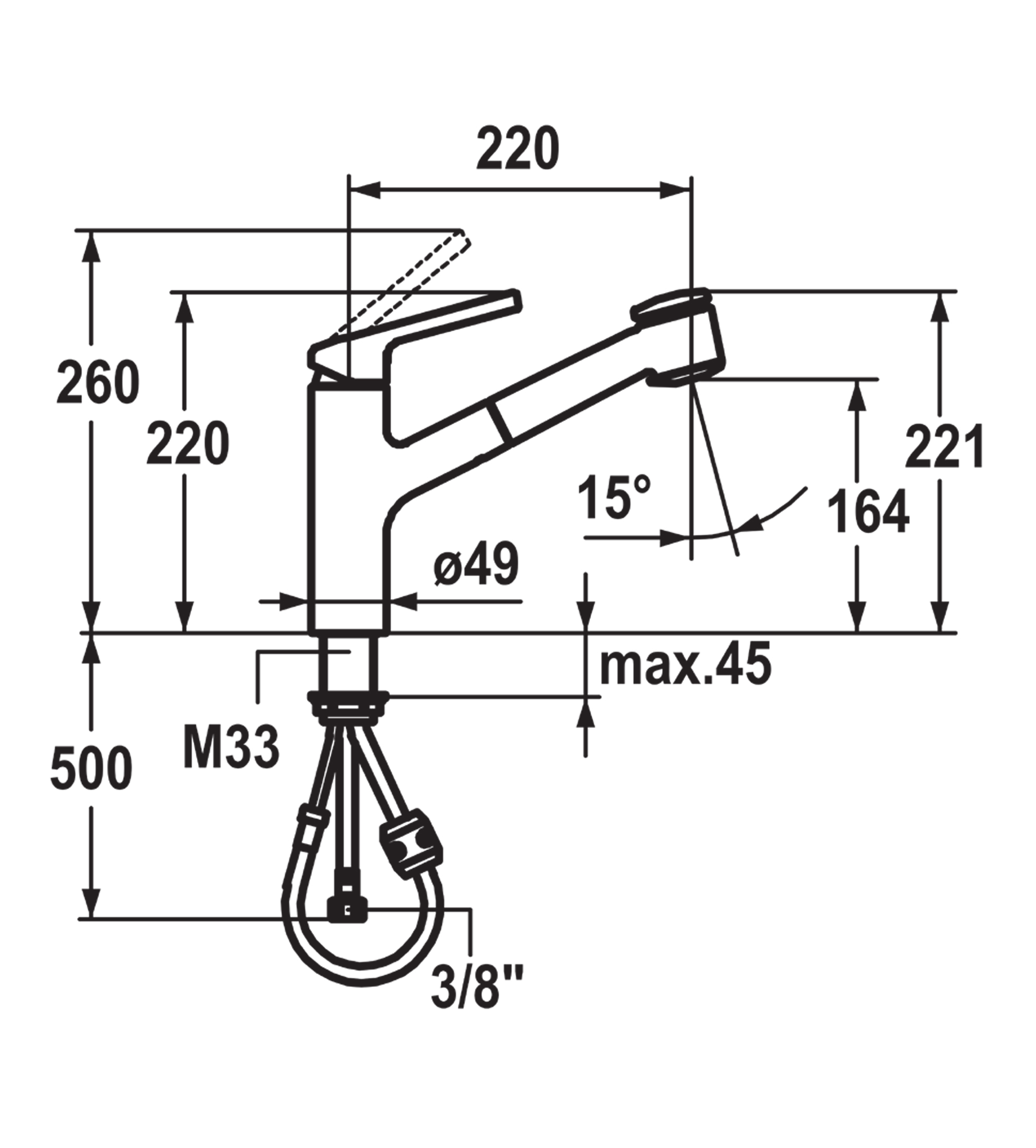 KWC Luna-E Pull-Out Spray Sink Mixer - Chrome