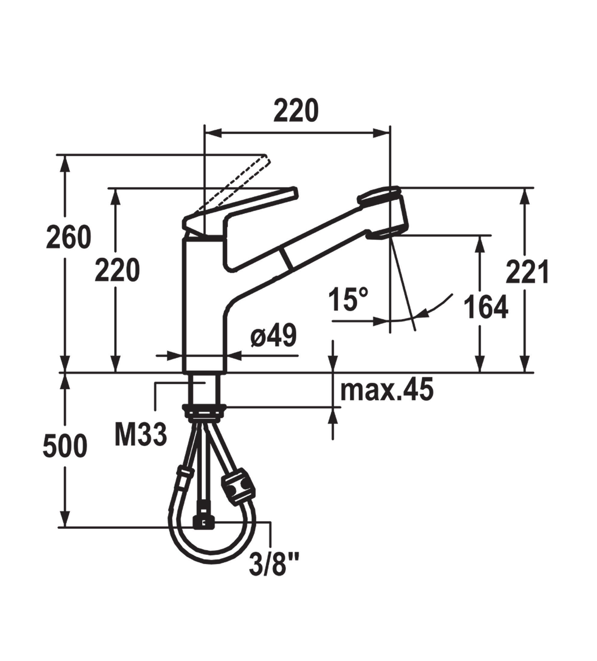 KWC Luna-E Pull-Out Spray Sink Mixer - Matte Black