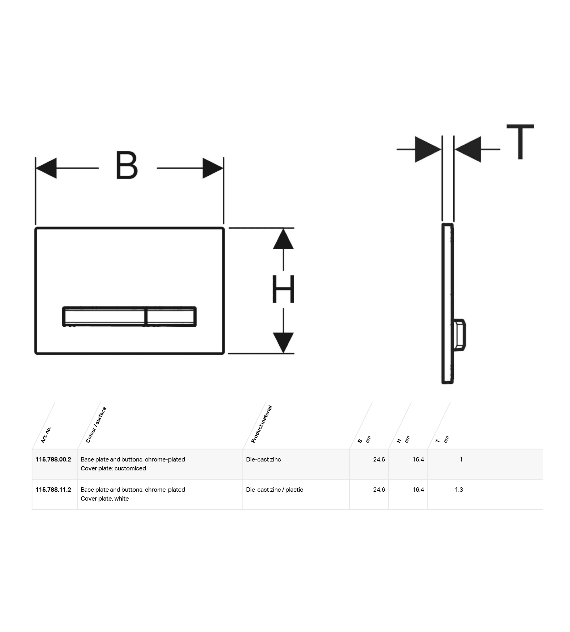 Geberit Sigma50 Flush Button, White with Brushed Chrome Button