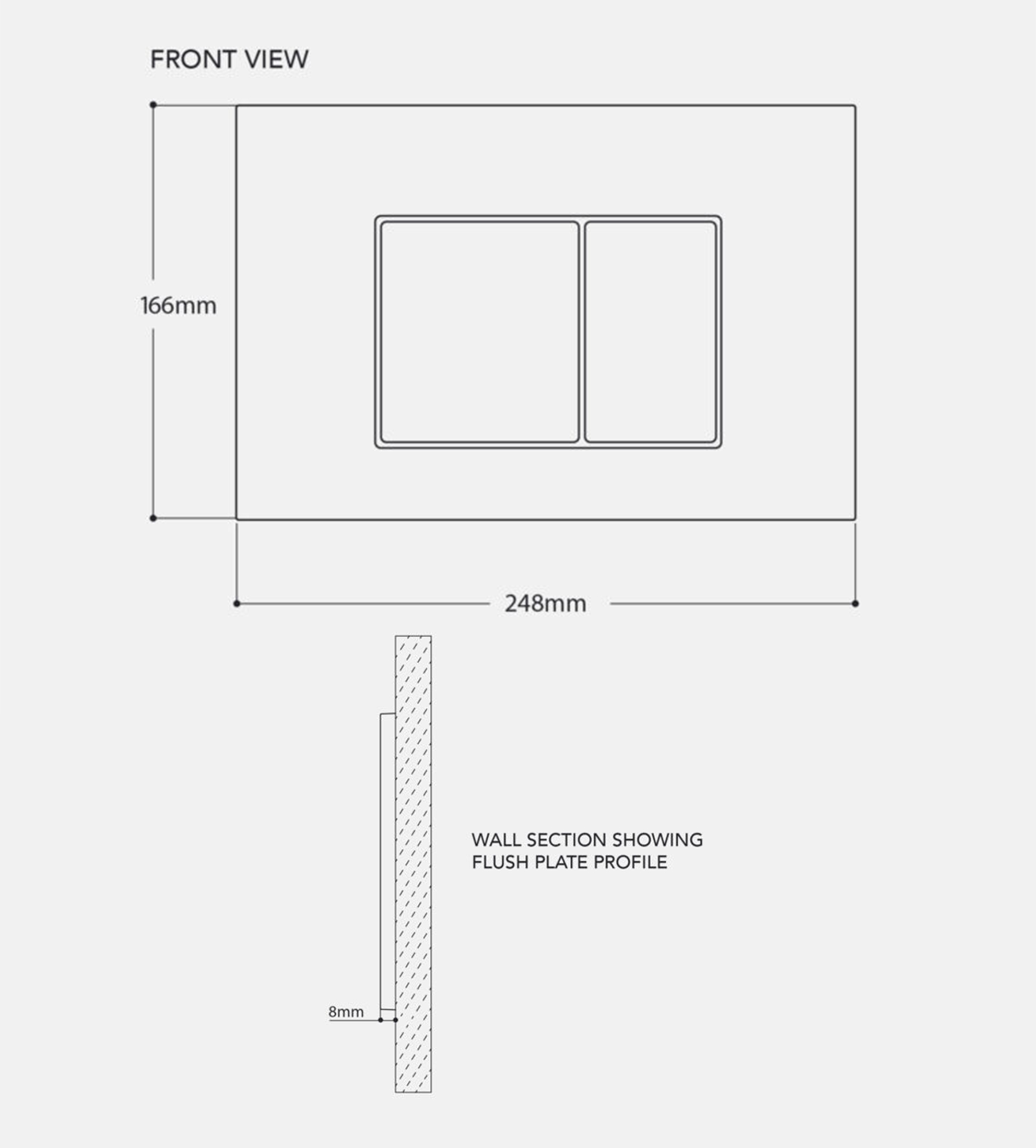 Expella Standard Square Flush Plate Chrome