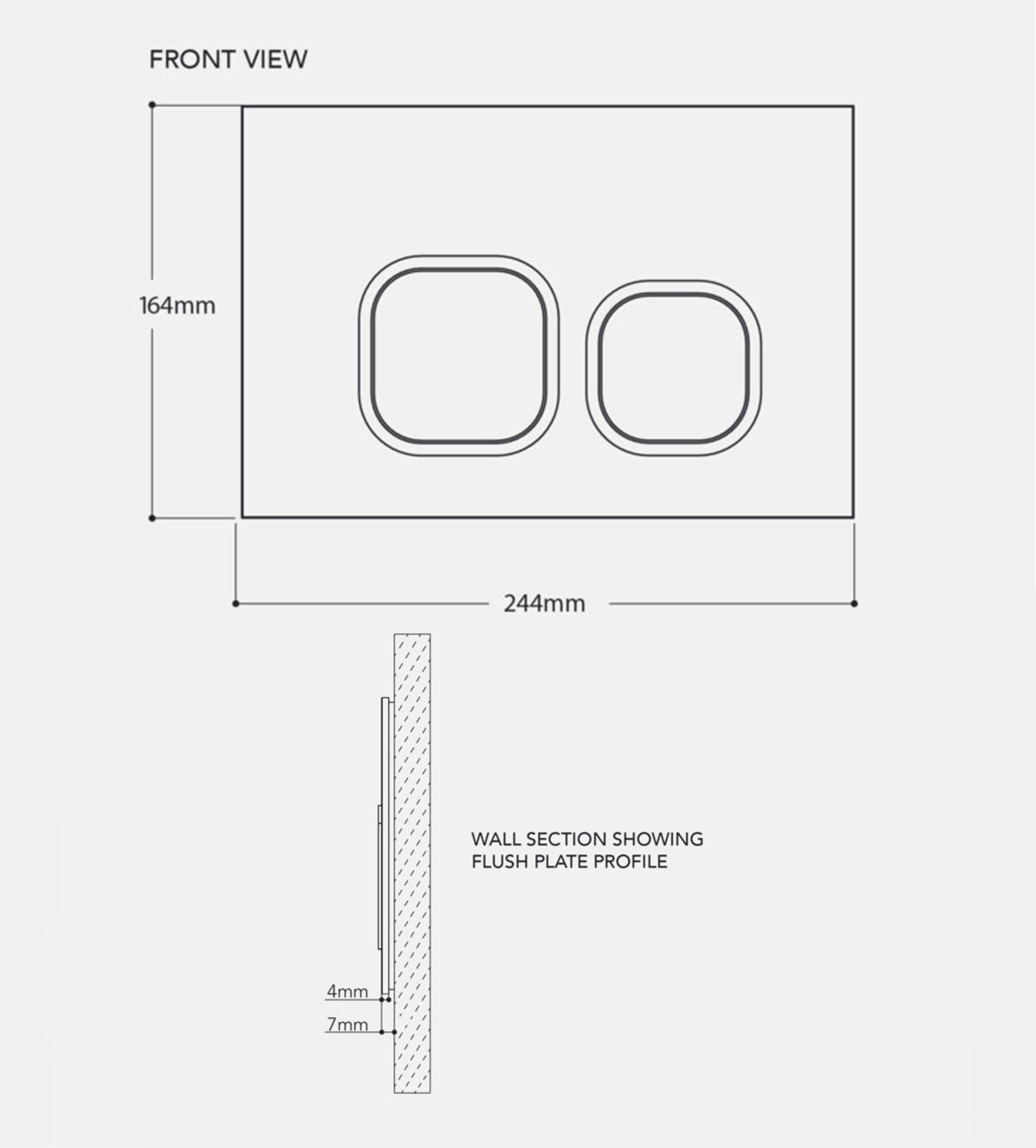 Expella Glass Flush Plate Black