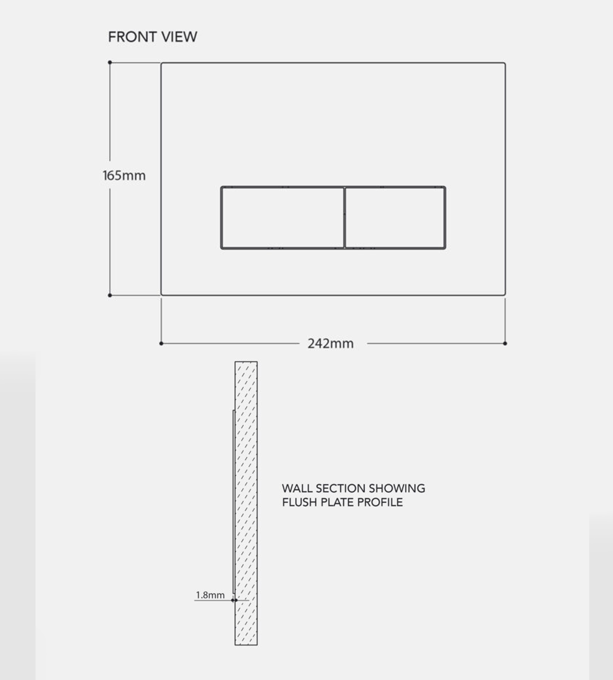 Expella Ultraslim Flush Plate Brass PVD