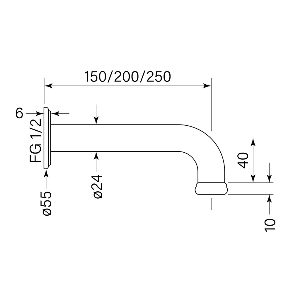 Faucet Strommen Cascade Wall Basin Spout 200