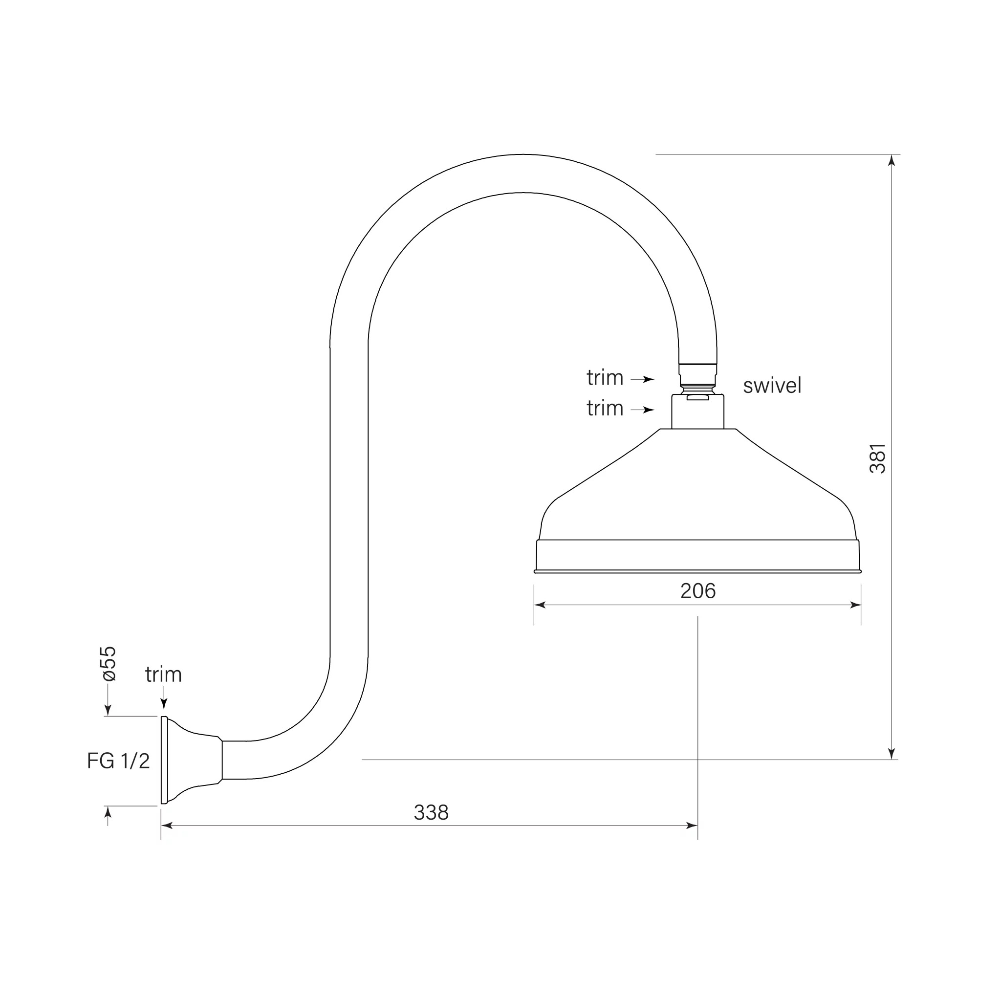 Faucet Strommen Cascade Gooseneck Showers