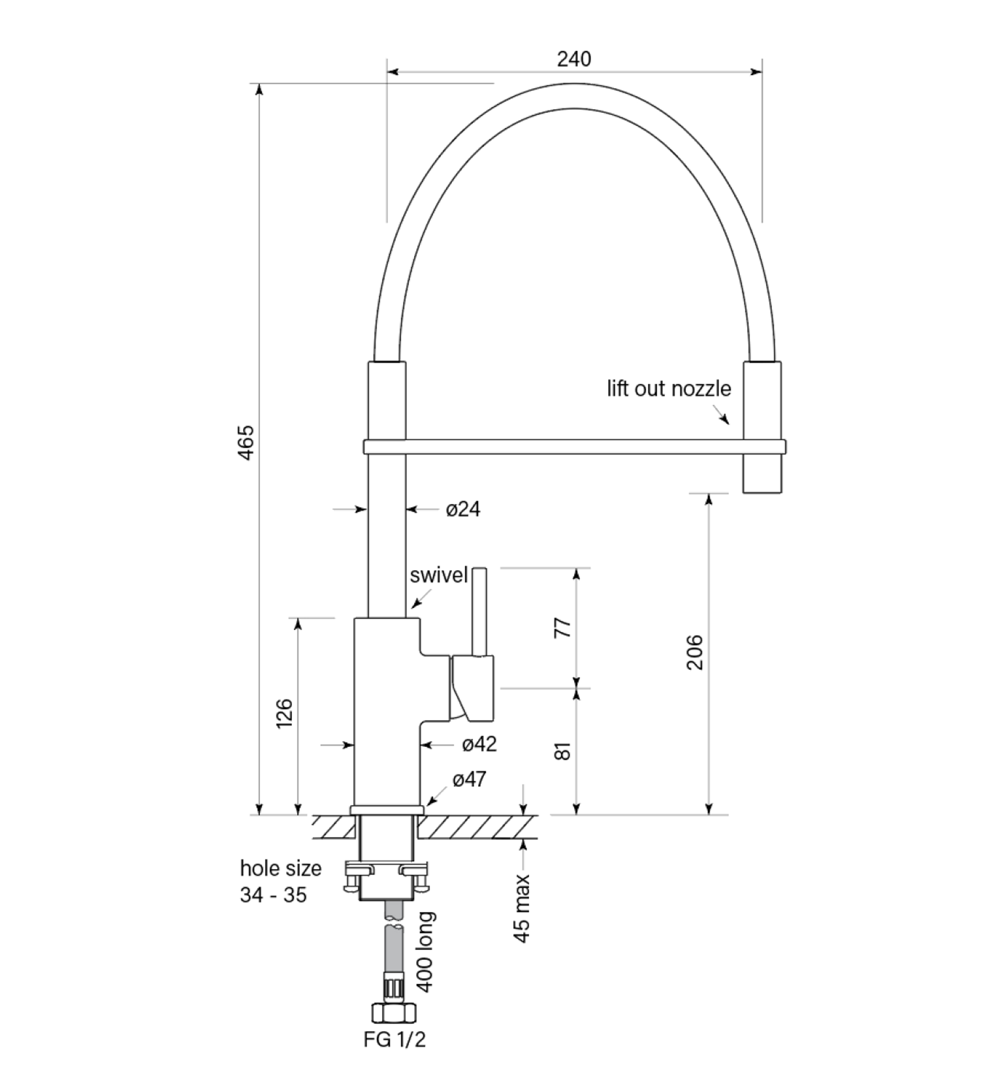 Faucet Strommen Pegasi M Sink Mixer Pull Down