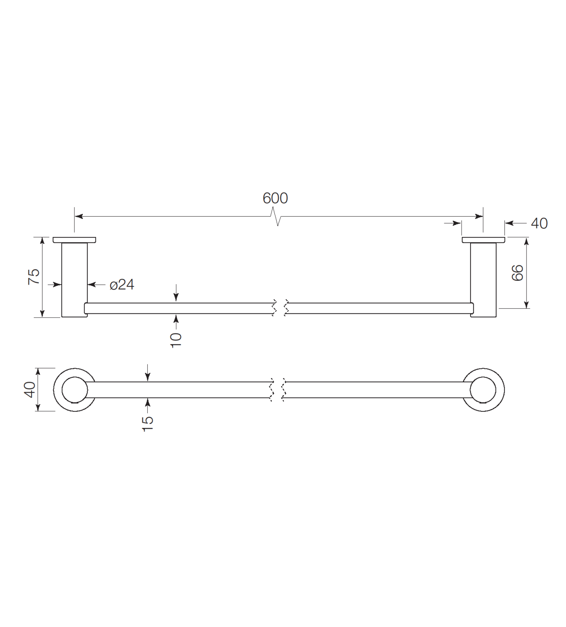 Faucet Strommen Pegasi M Towel Rail Single 900