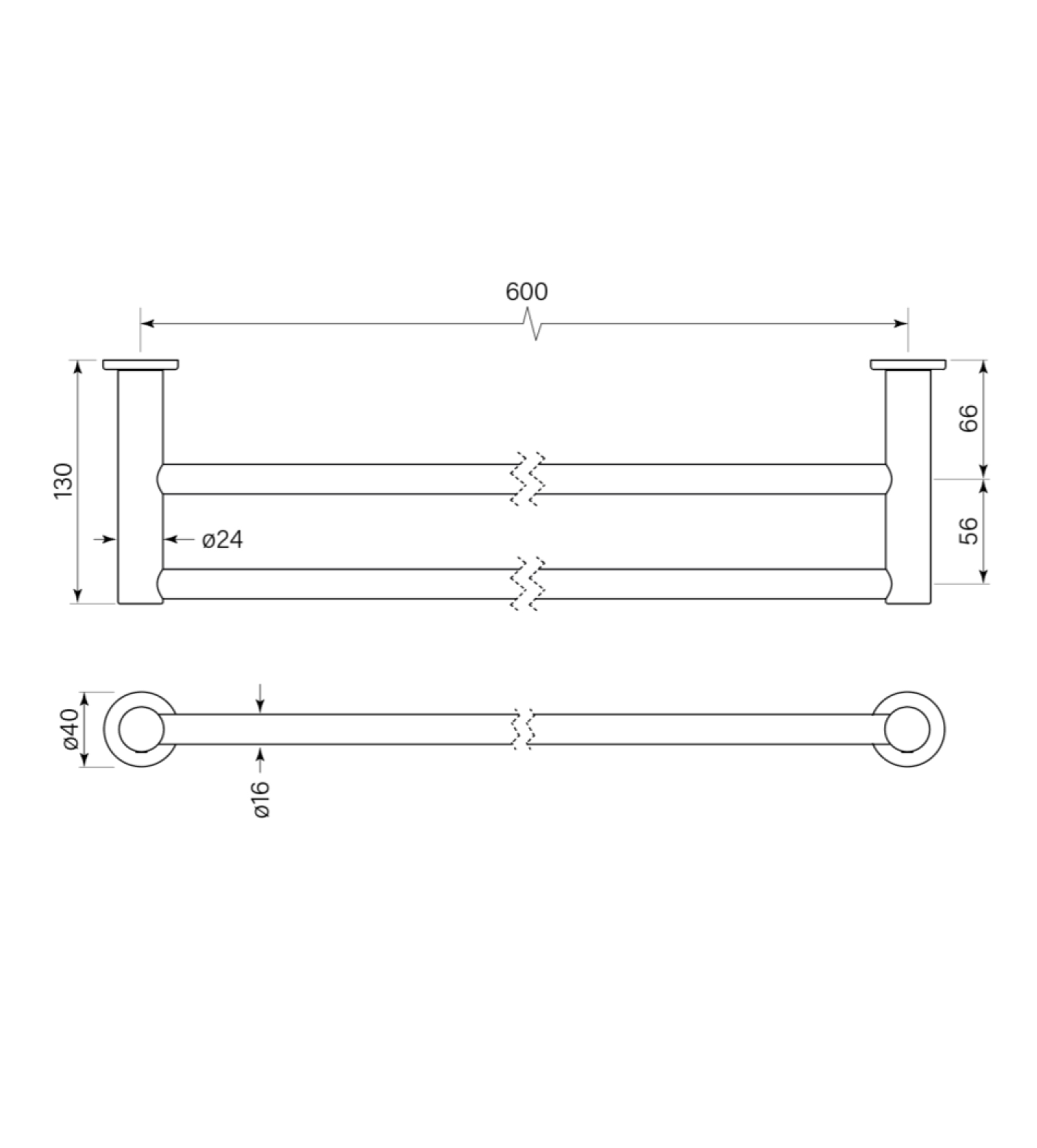Faucet Strommen Pegasi M Towel Rail Double 900
