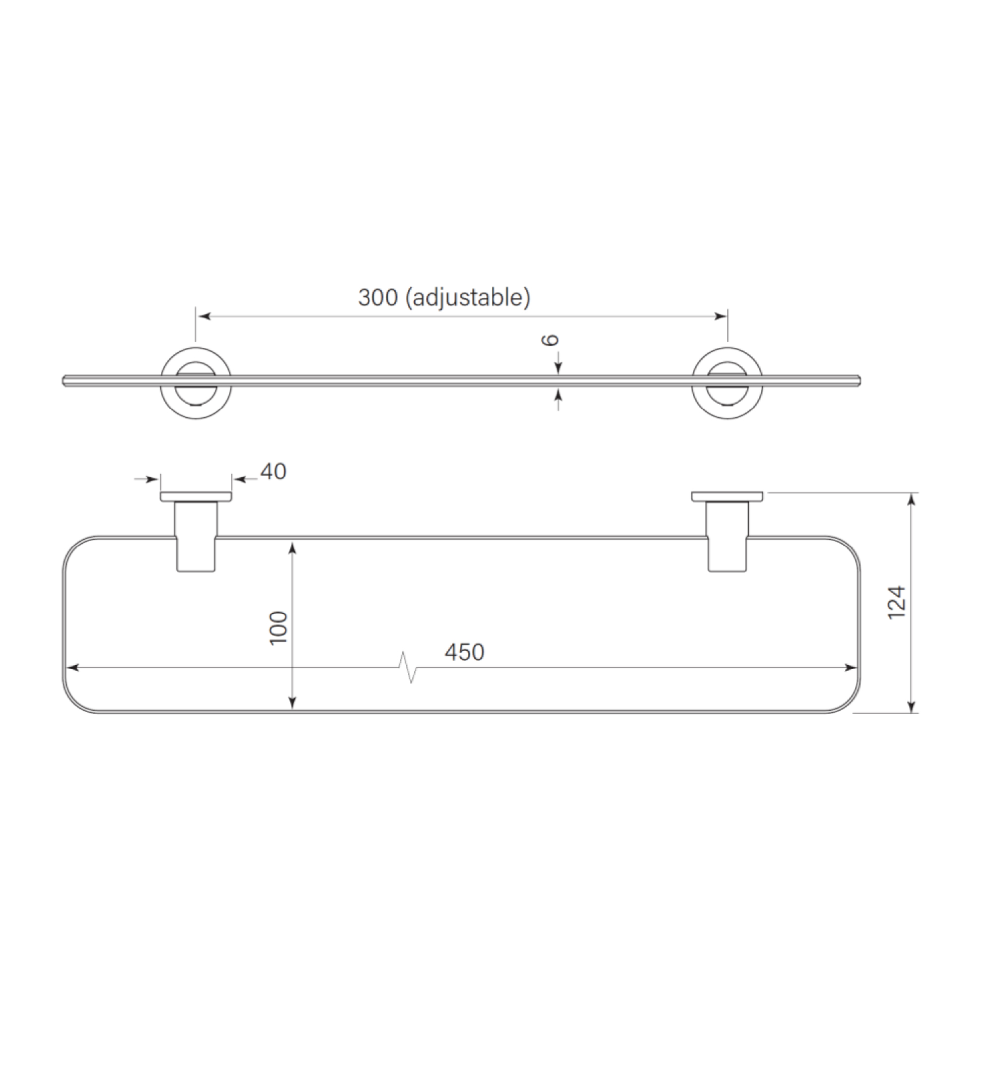 Faucet Strommen Pegasi M Glass Shelf