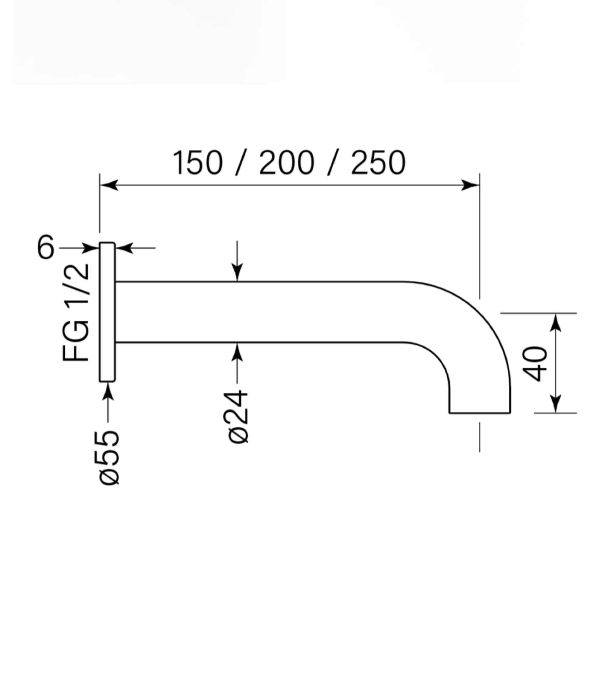 Faucet Strommen Pegasi M Wall Bath Spout 150