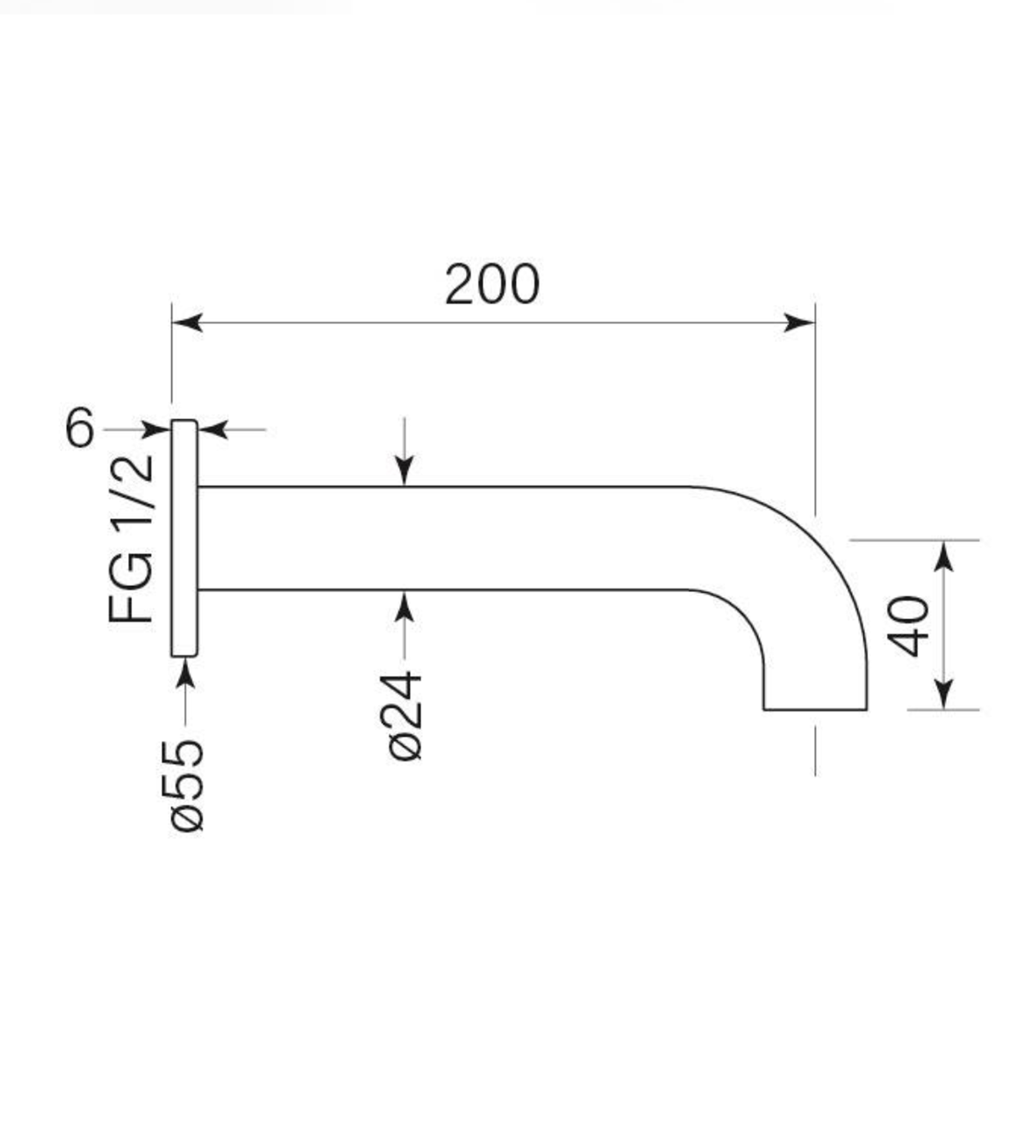 Faucet Strommen Pegasi M Wall Bath Spout 200