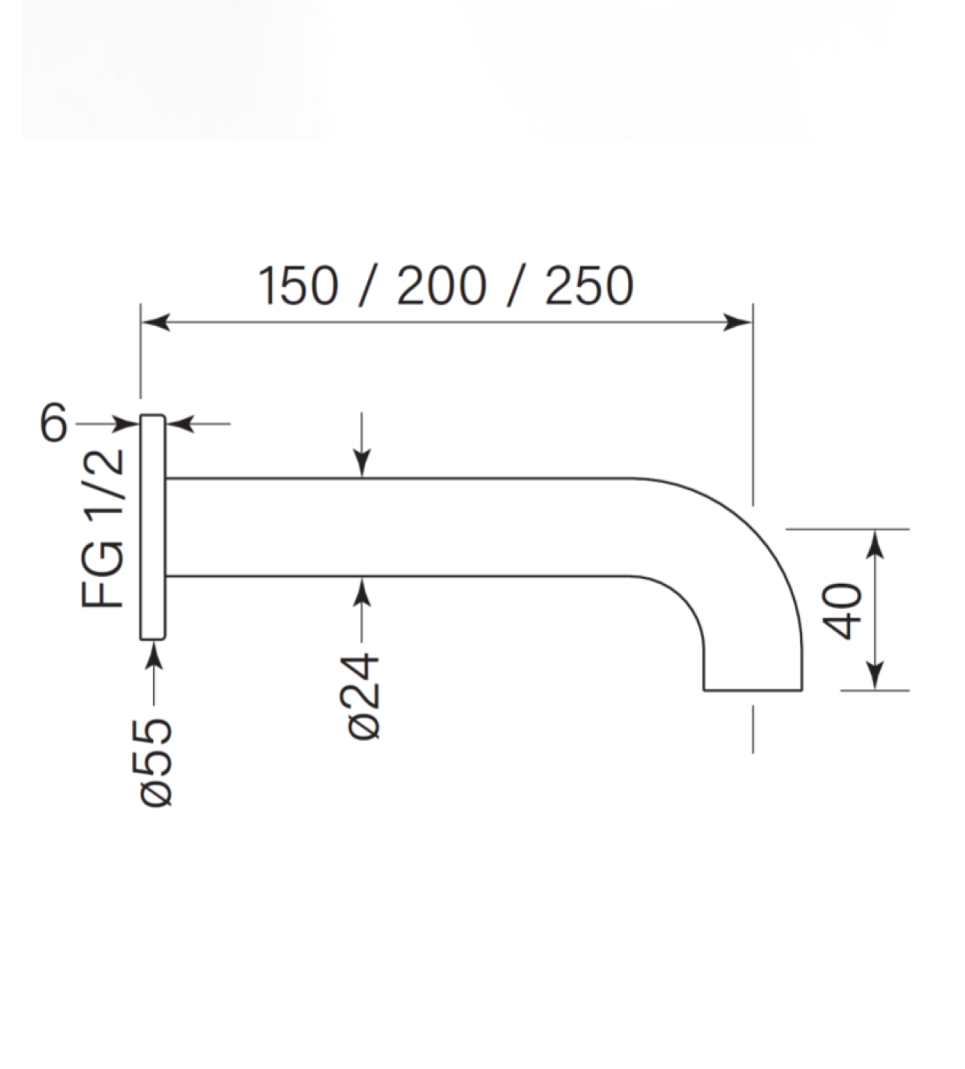 Faucet Strommen Pegasi M Wall Bath Spout 250