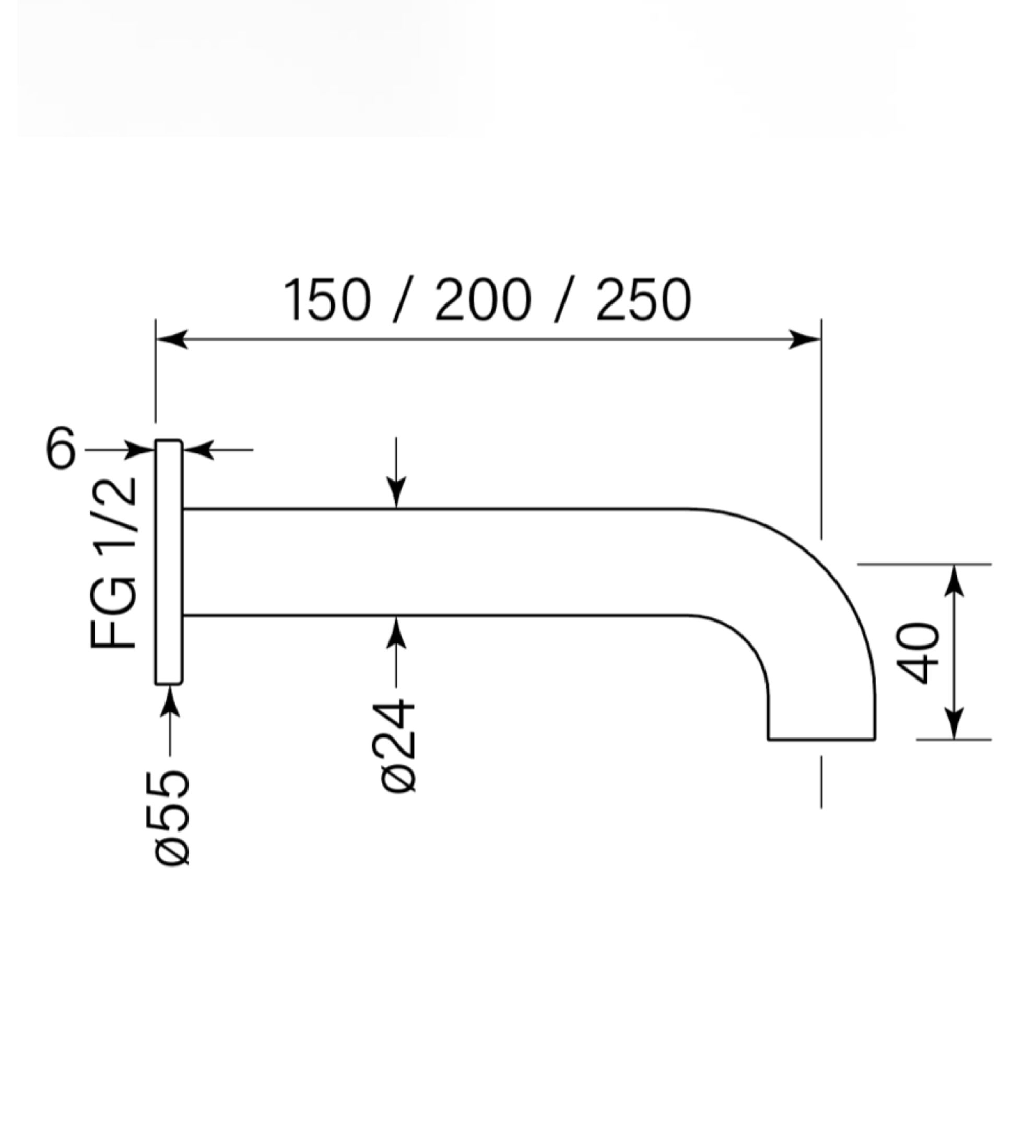 Faucet Strommen Pegasi M Wall Basin Spout 150
