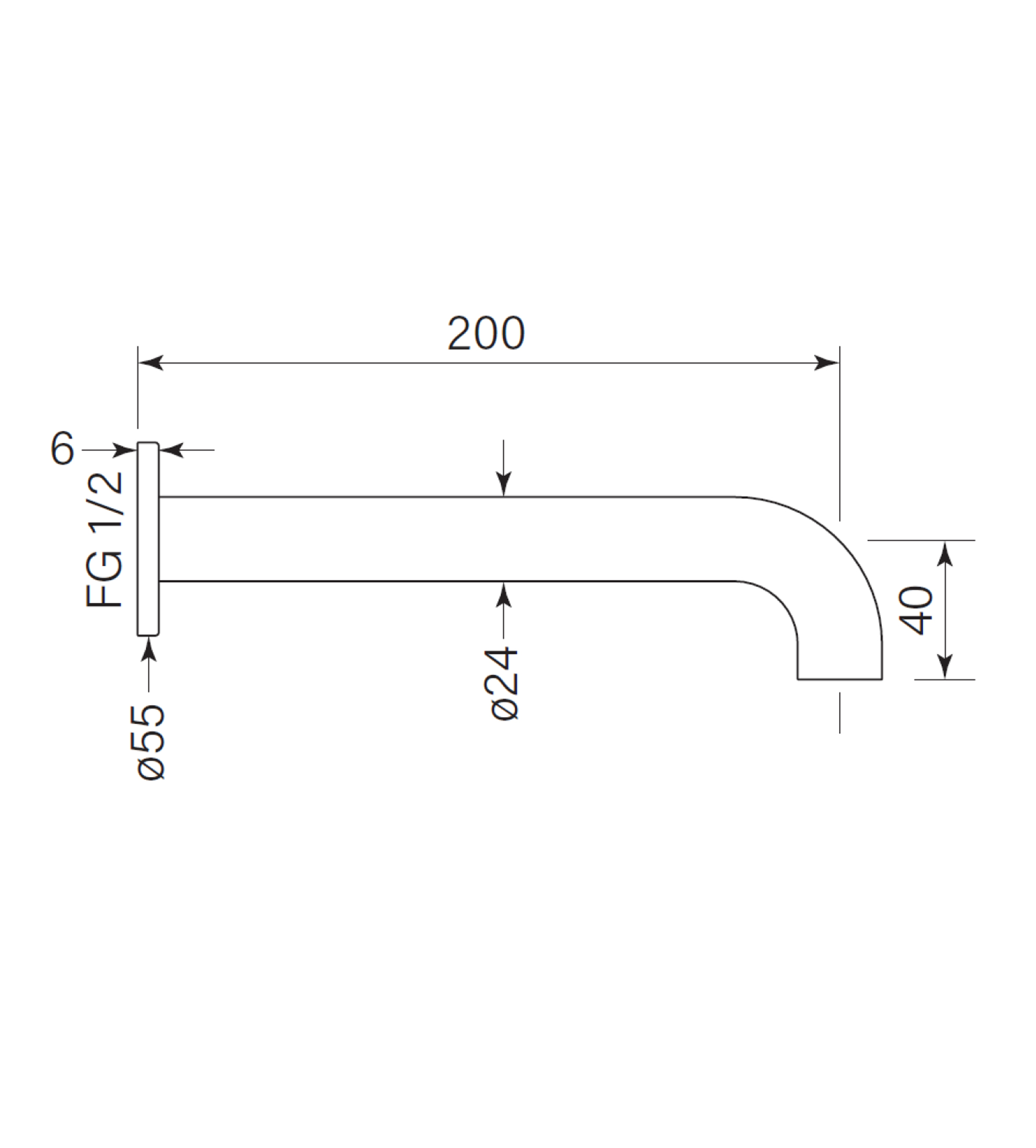 Faucet Strommen Pegasi M Wall Basin Spout 200