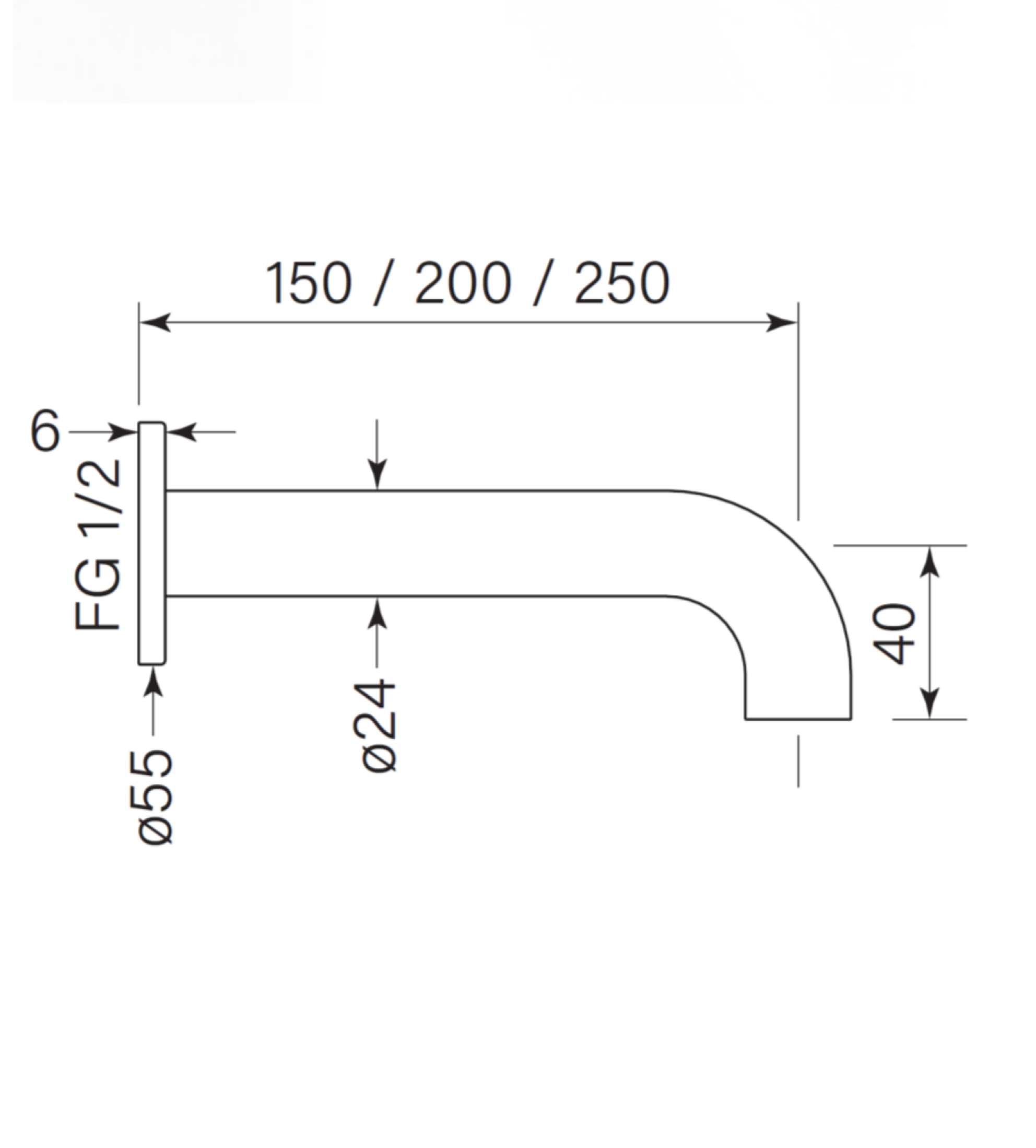 Faucet Strommen Pegasi M Wall Basin Spout 250