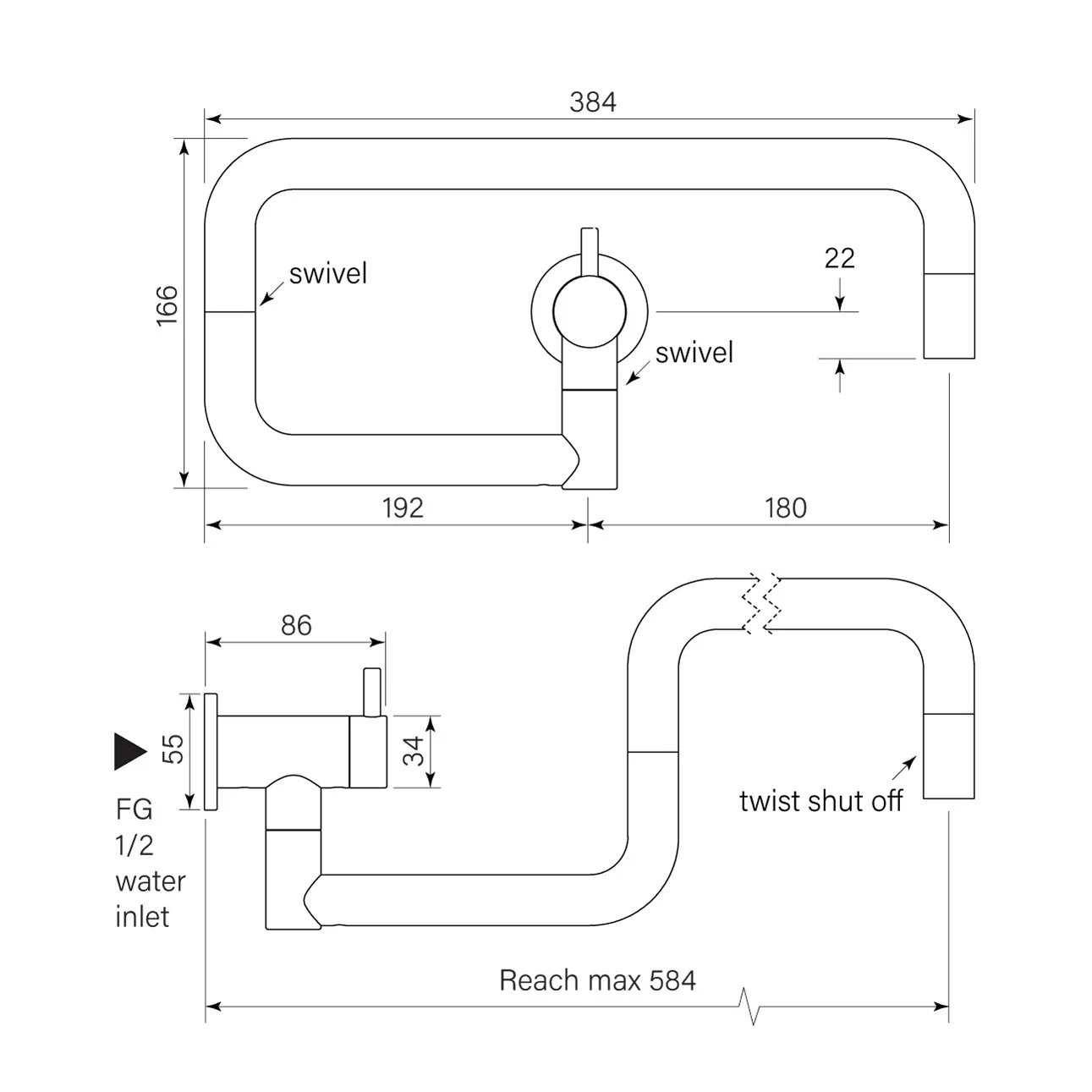 Faucet Strommen Pegasi M Pot Filler Wall