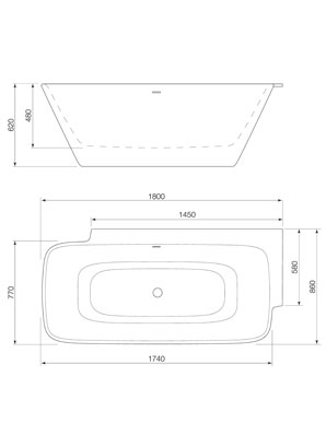 Faucet Strommen Silkstone Elbe Corner Bath R, Satin White