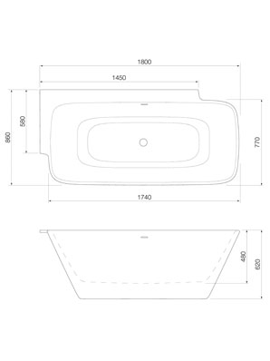 Faucet Strommen Silkstone Elbe Corner Bath L, Satin White
