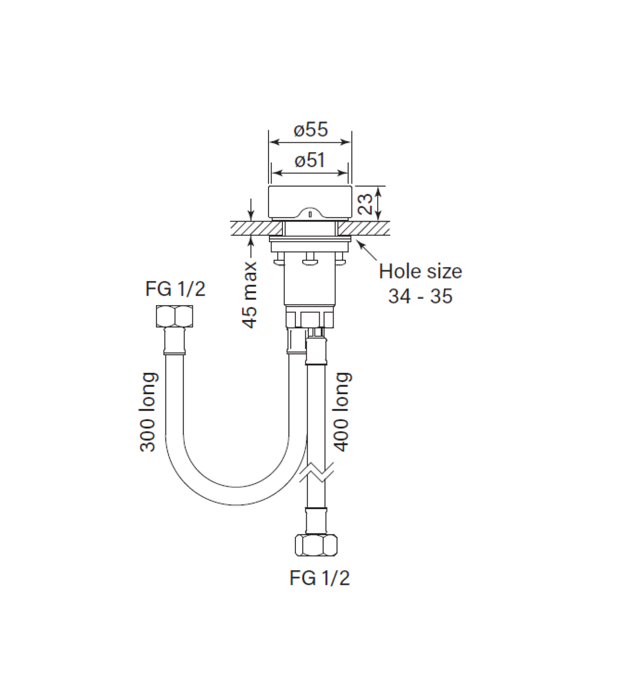Faucet Strommen Zero Progresiv Smooth Hob Mixer