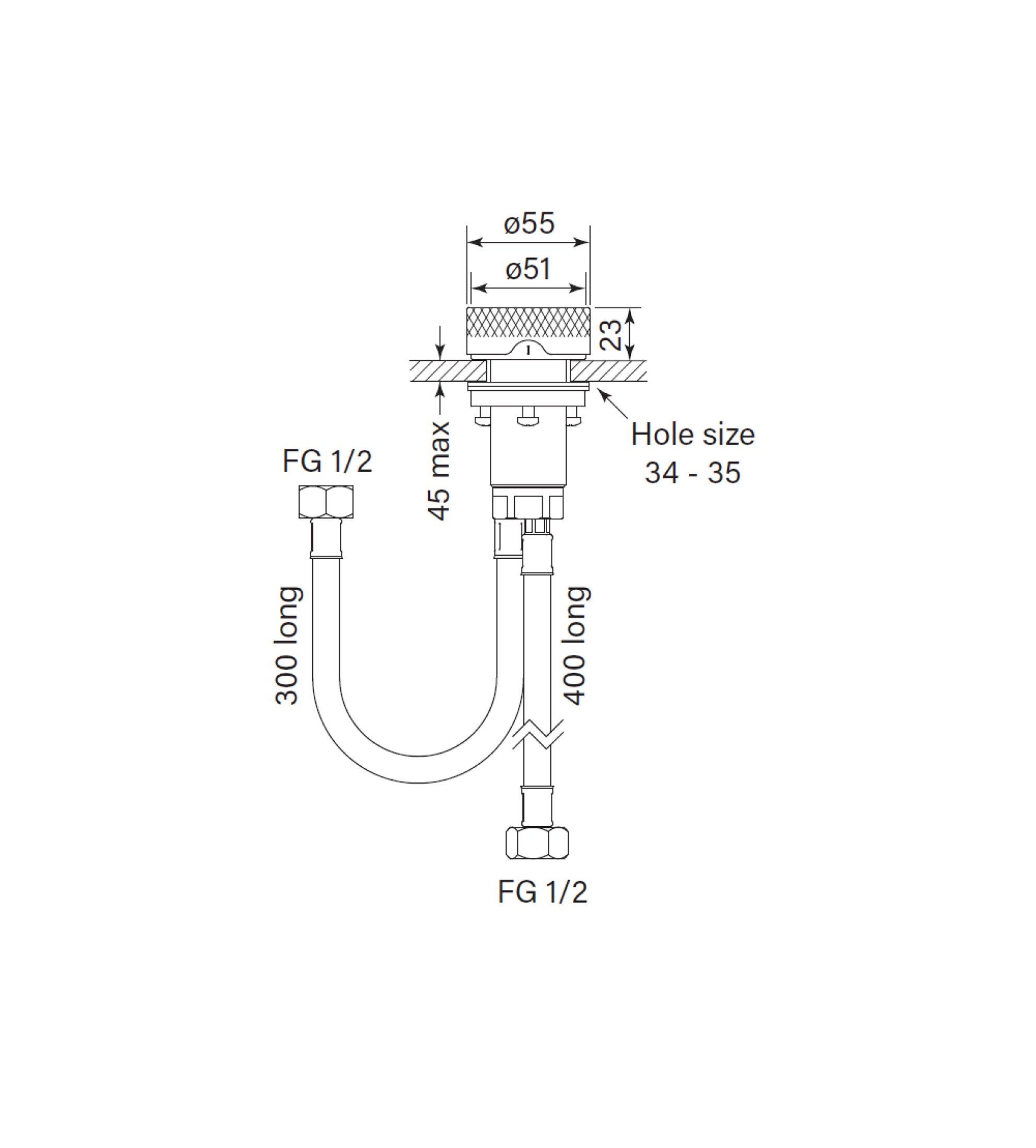 Faucet Strommen Zero Progresiv Knurl Hob Mixer