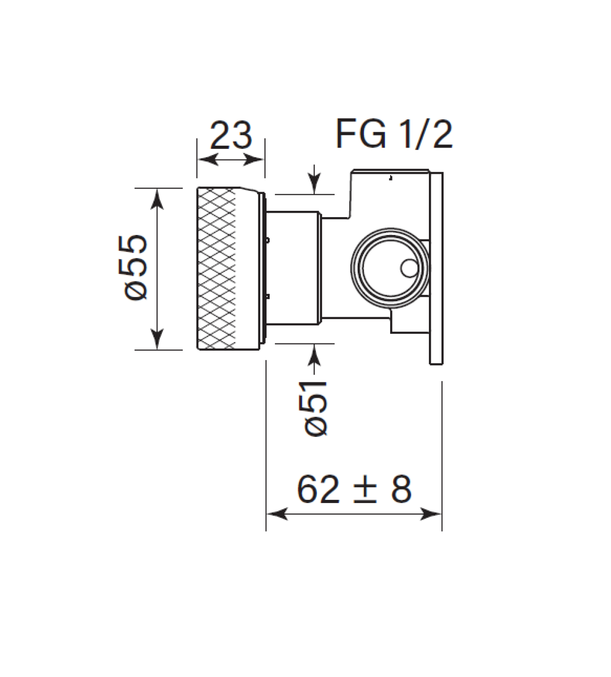Faucet Strommen Zero Progresiv Knurl Wall Mixer