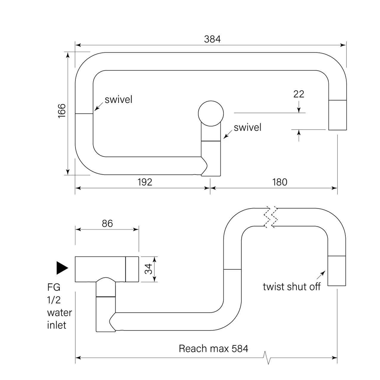 Faucet Strommen Zero Pot Filler Wall Smooth