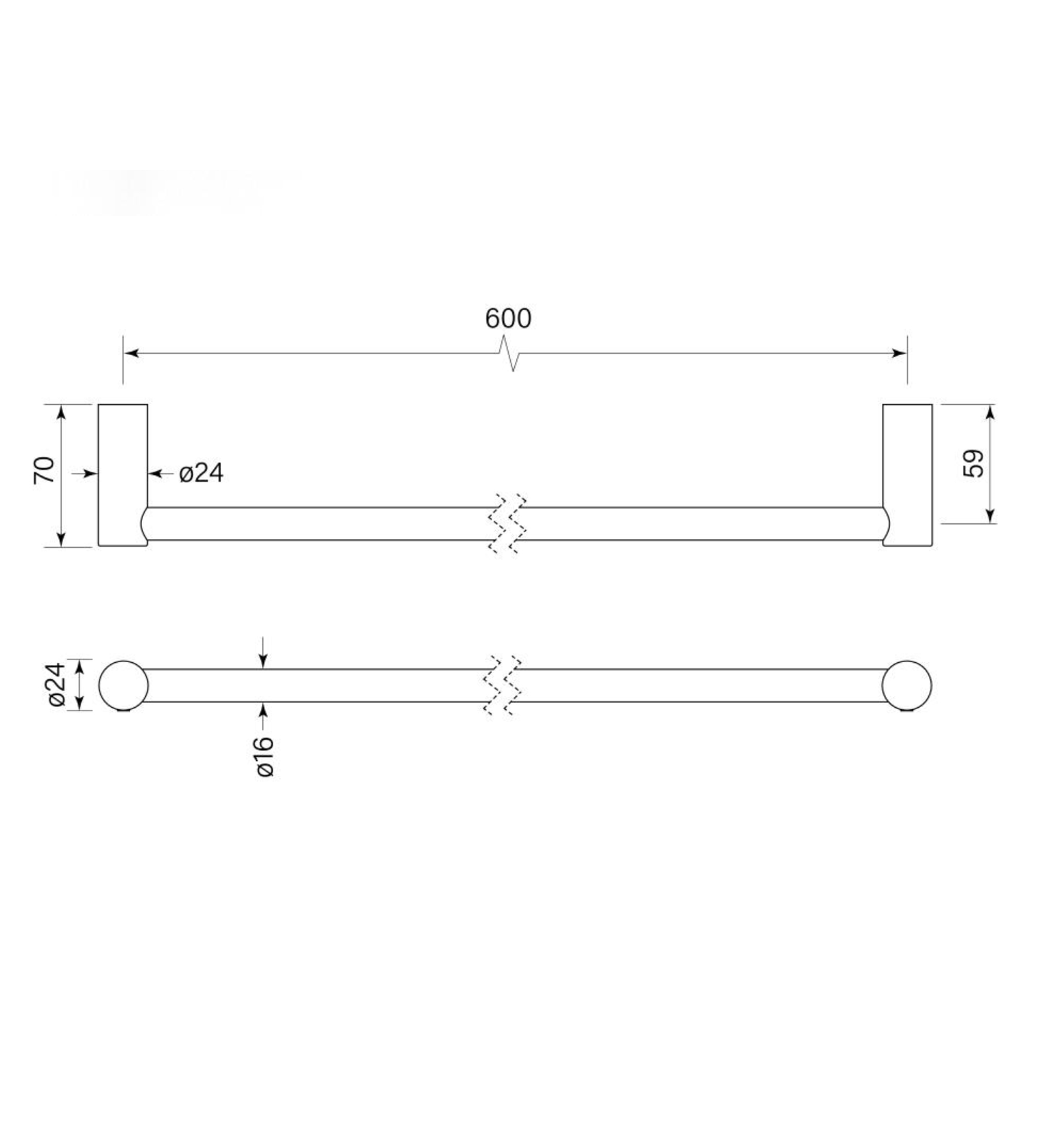 Faucet Strommen Pegasi M Nf Towel Rail Single 600